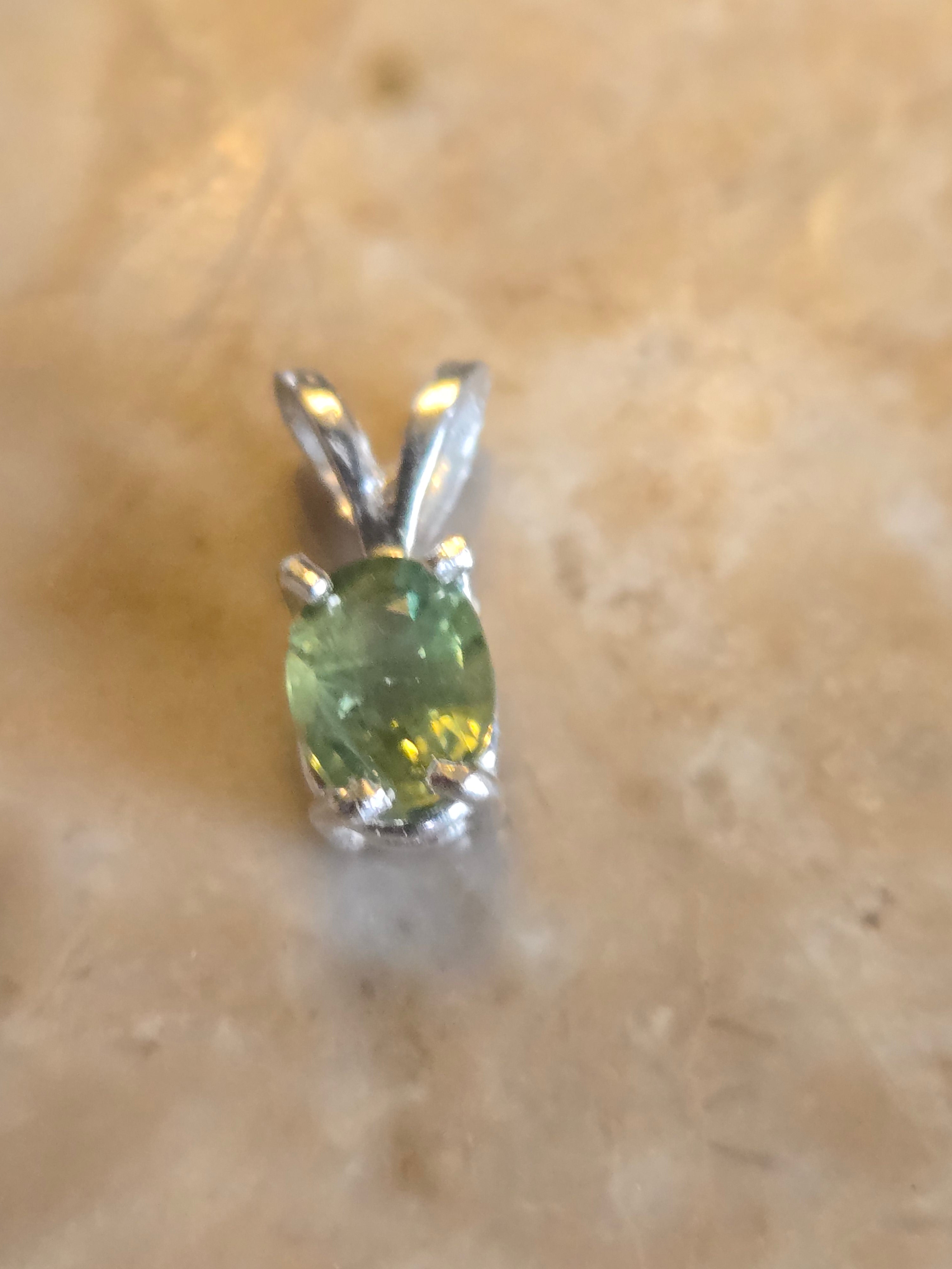 Green Australian sapphire pendant