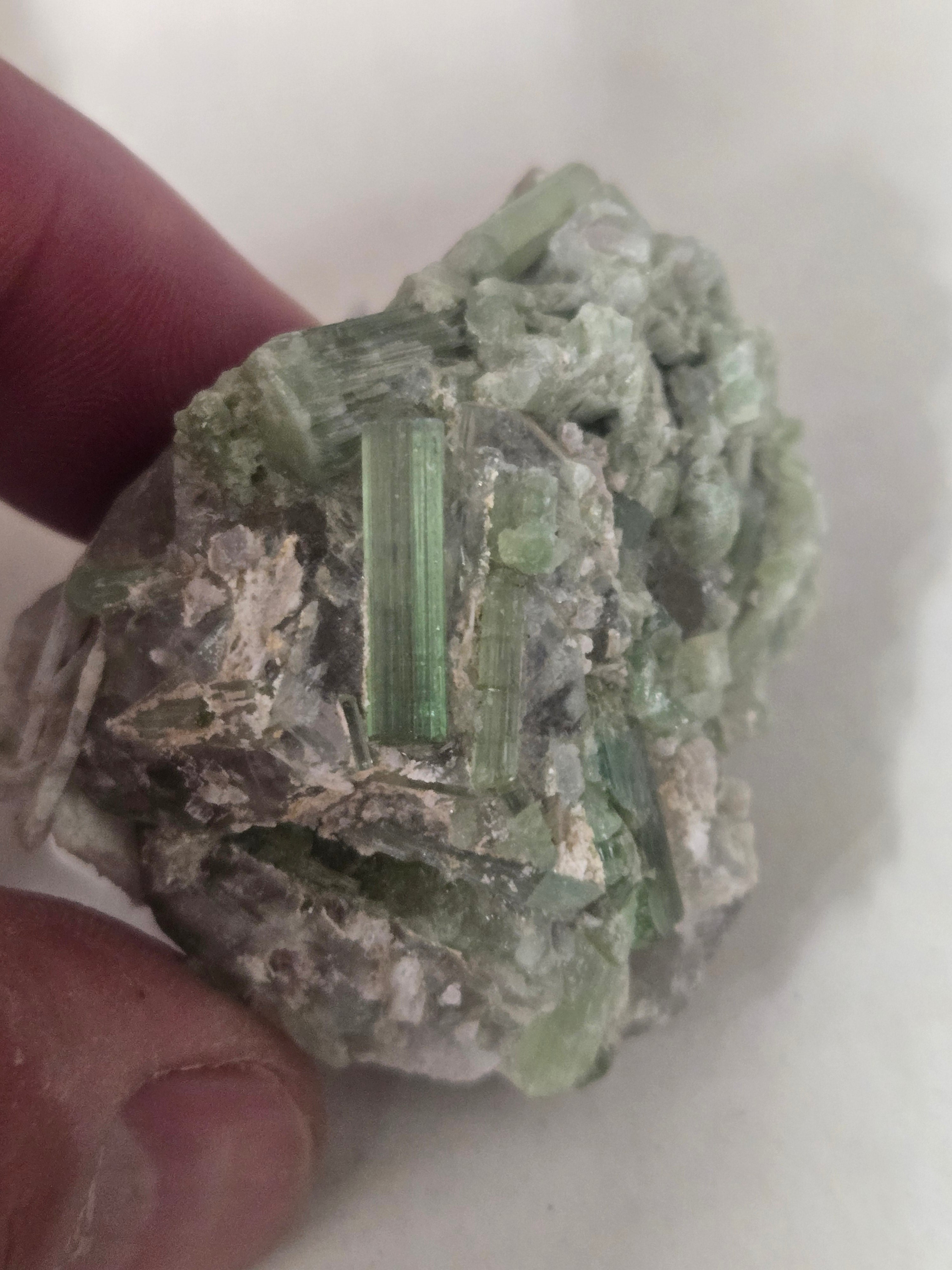 Green Tourmaline Cluster