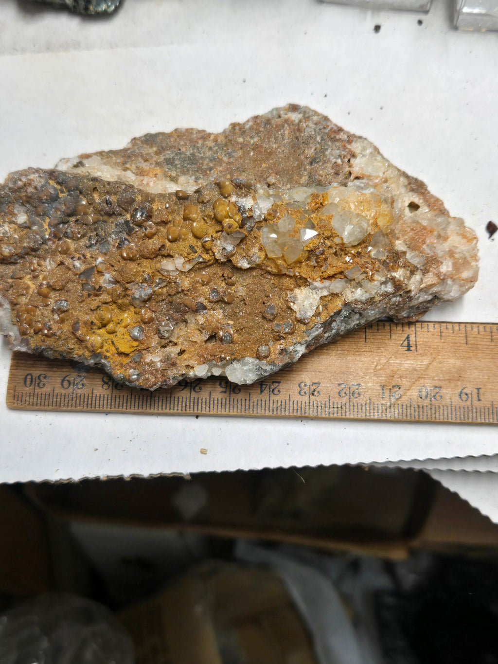 Greenockite included smithsonite Turkey fat