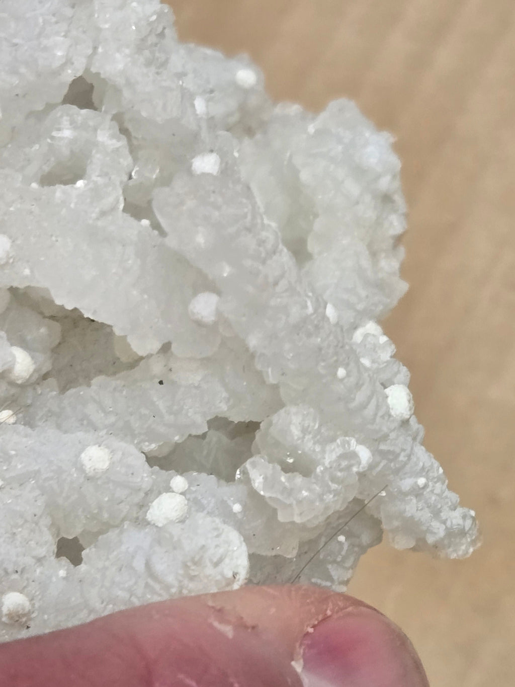 Gyrolite on prehnite after laumontite