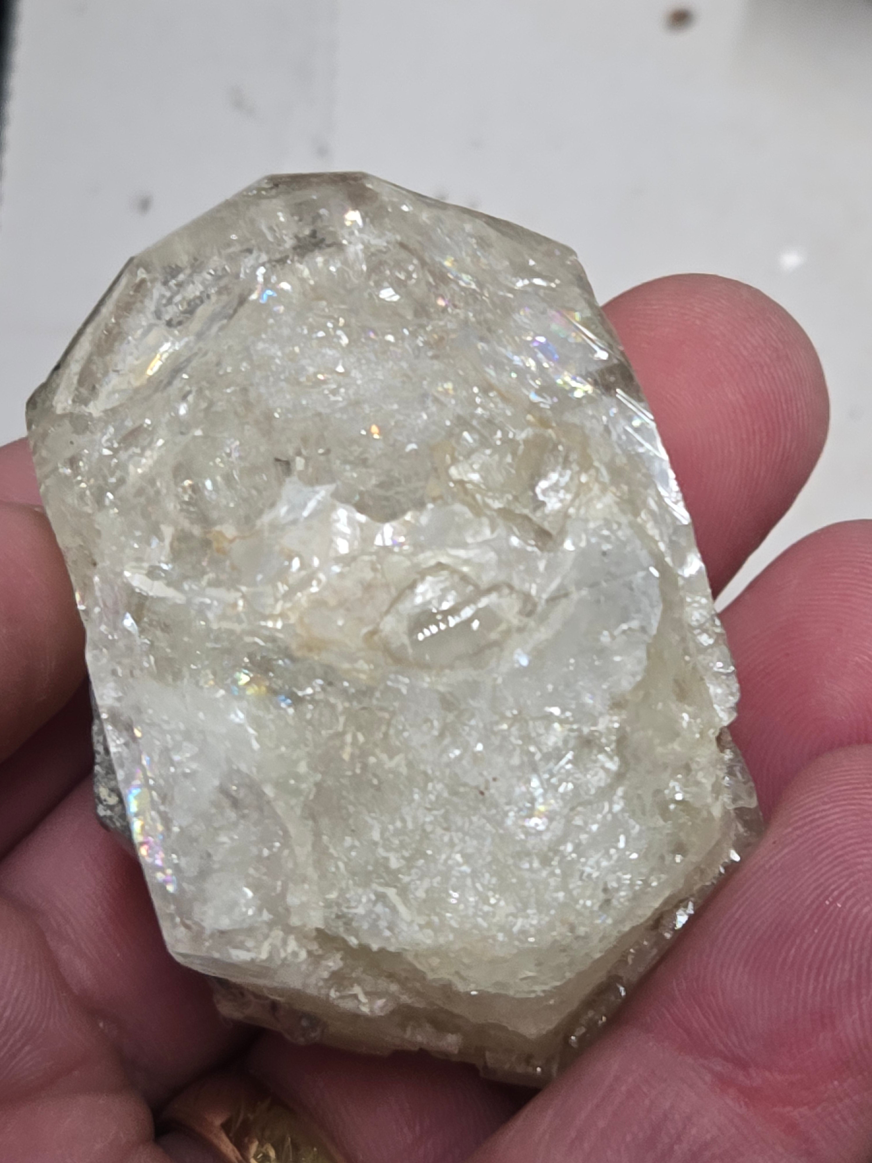 Double terminated heliodor crystal