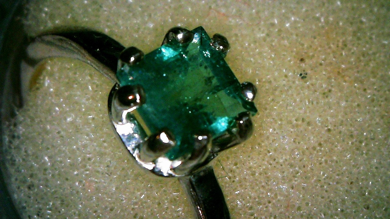 Indicolite Tourmaline Square Ring