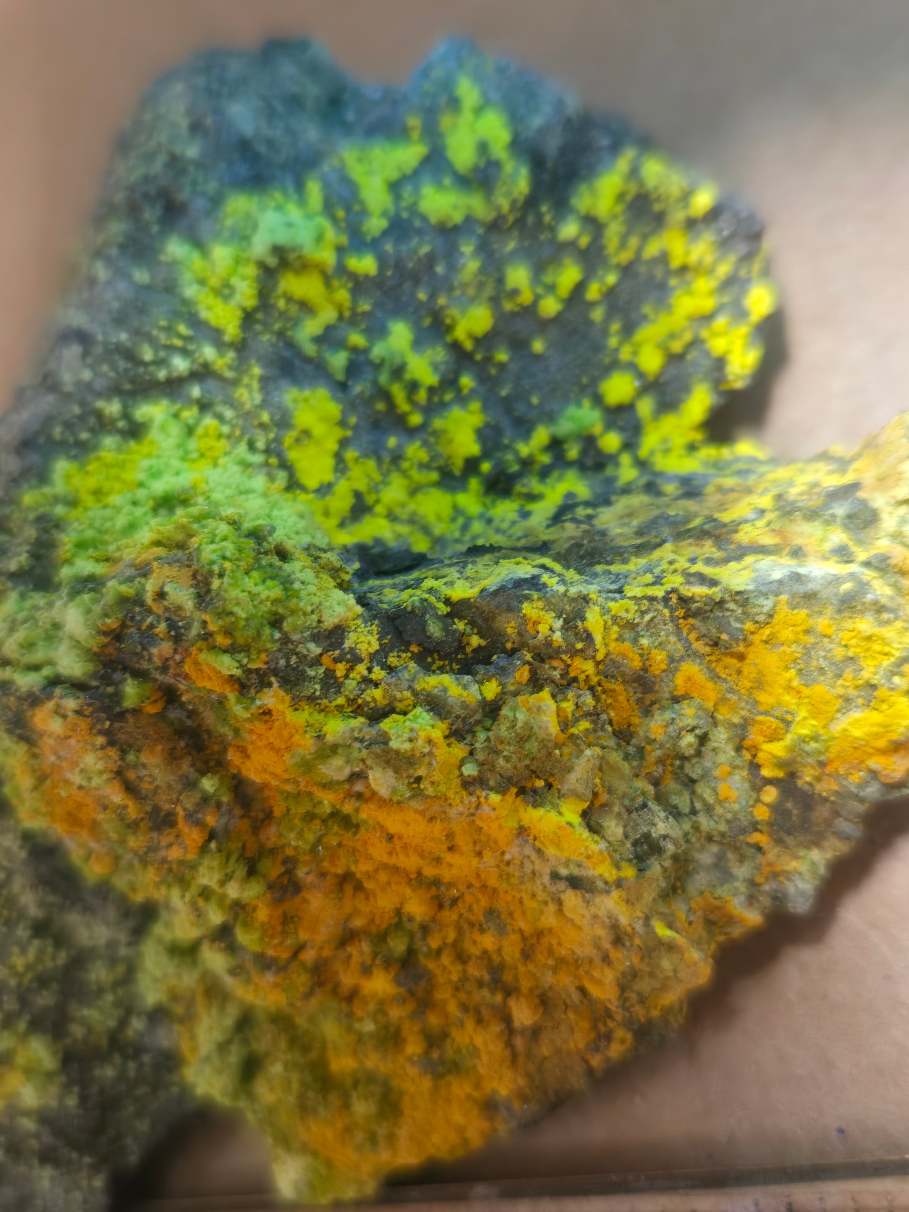 Johannite with uranopilite