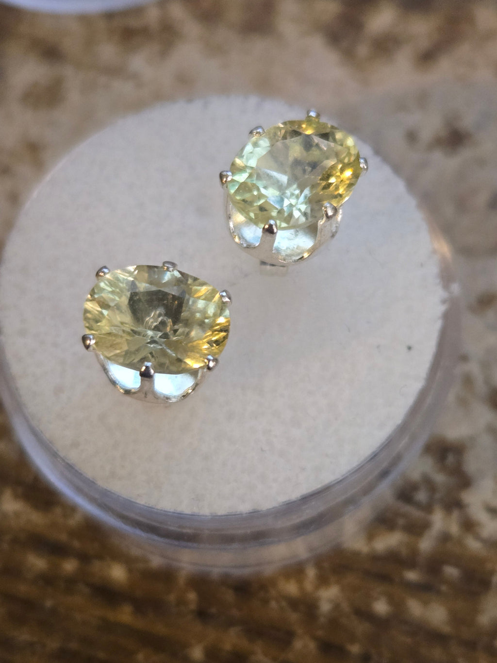 Lemon Quartz Stud Earrings