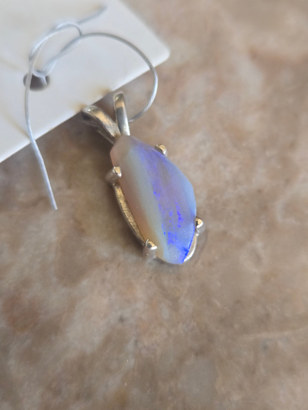 Lightning Ridge Australian Black Opal Marquise Pendant