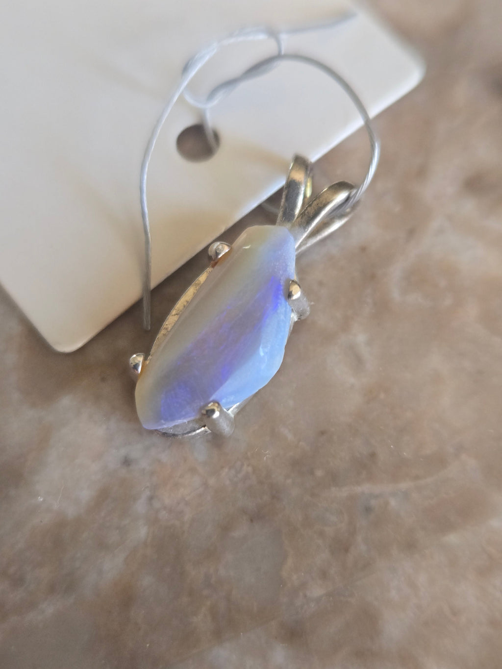 Lightning Ridge Australian Black Opal Marquise Pendant
