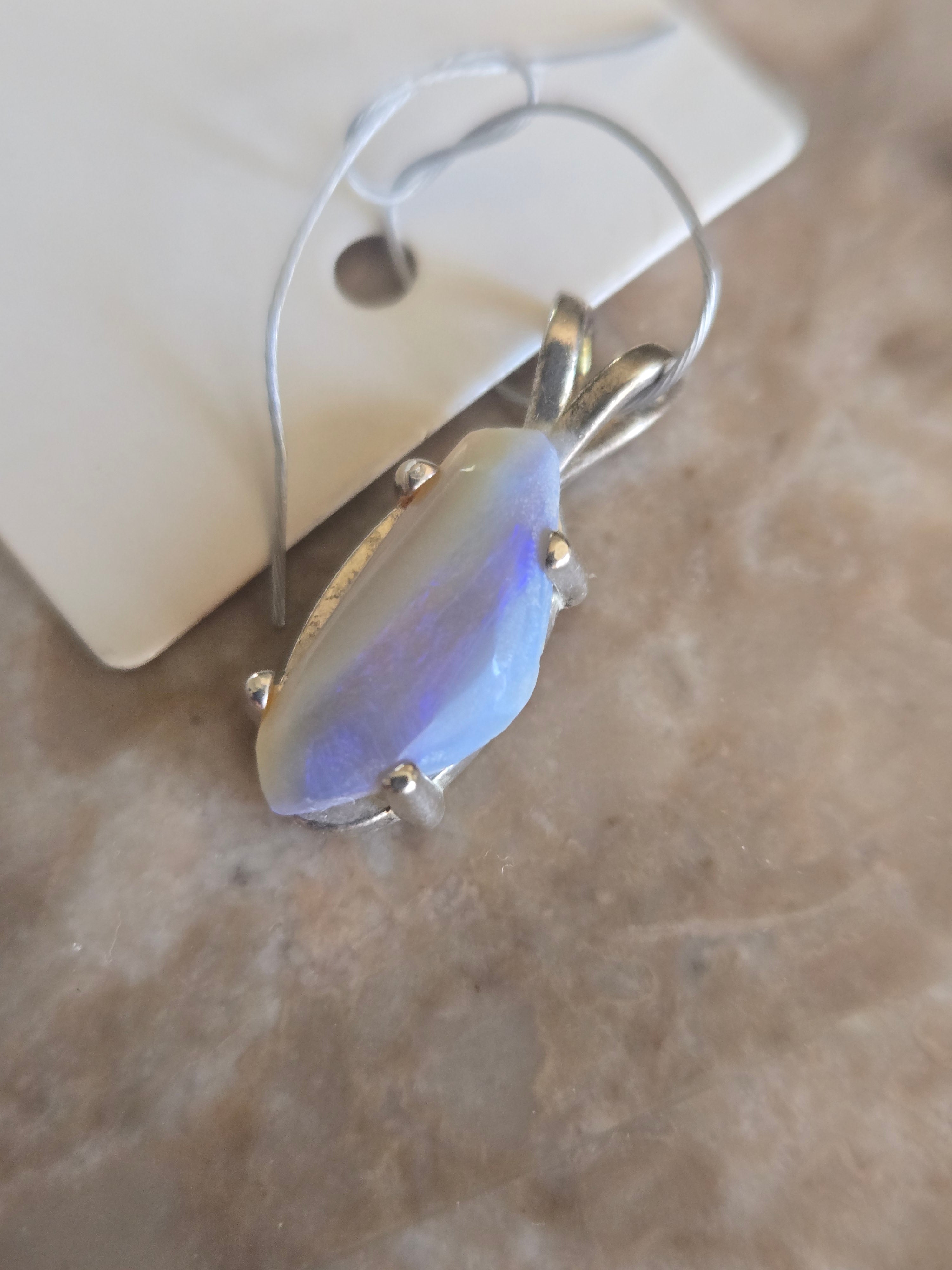 Lightning Ridge Australian Black Opal Marquise Pendant