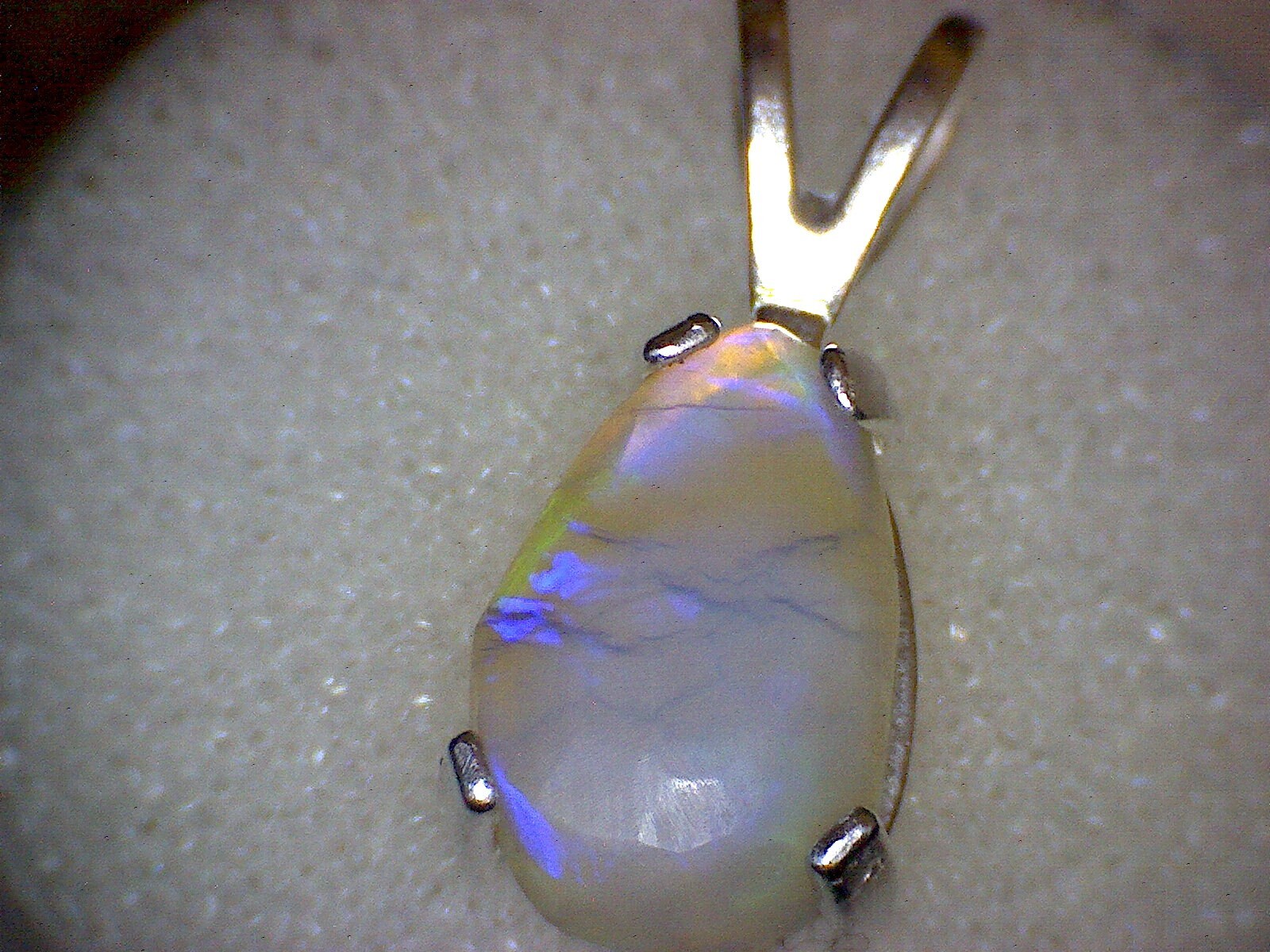 Lightning Ridge Australian Opal Pear Pendant