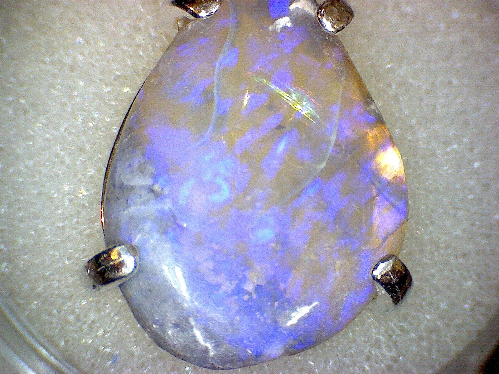 Lightning Ridge Black Opal Pear Pendant