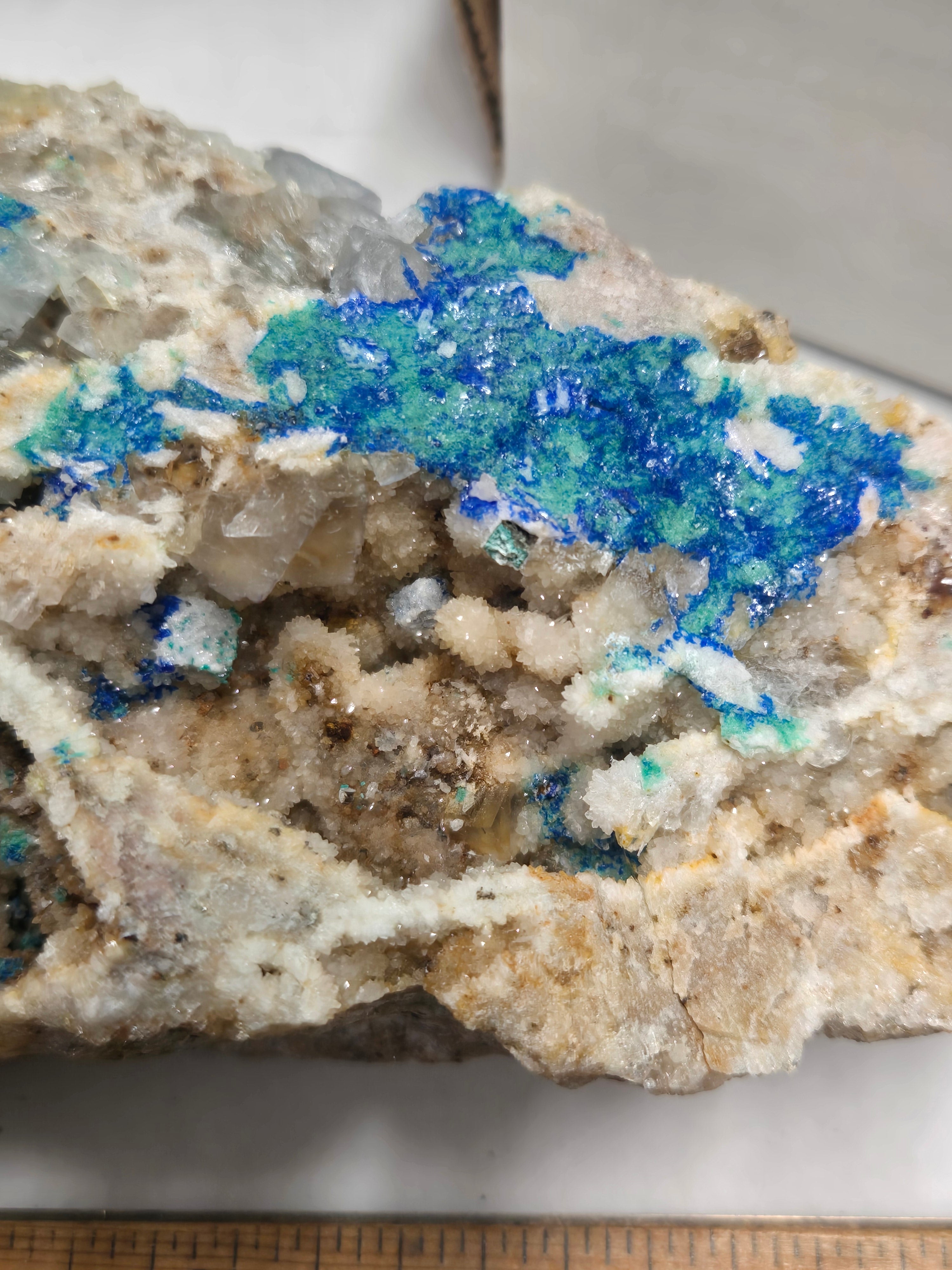 Linarite caledonite fluorite behemoth