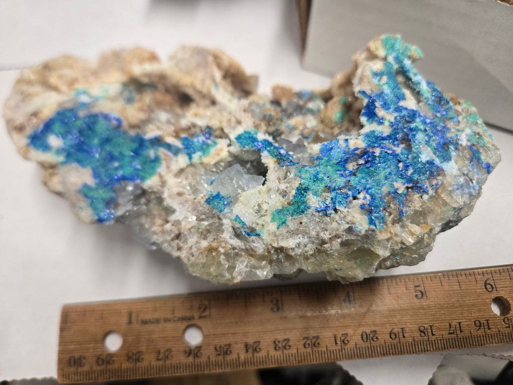 Linarite caledonite fluorite behemoth