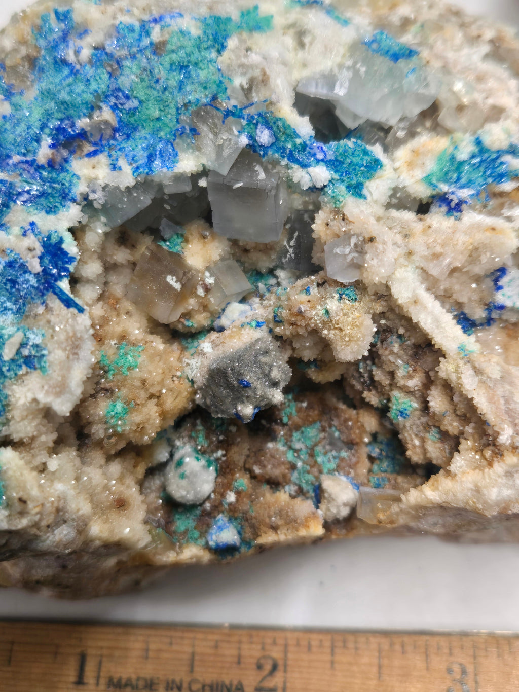 Linarite caledonite fluorite behemoth