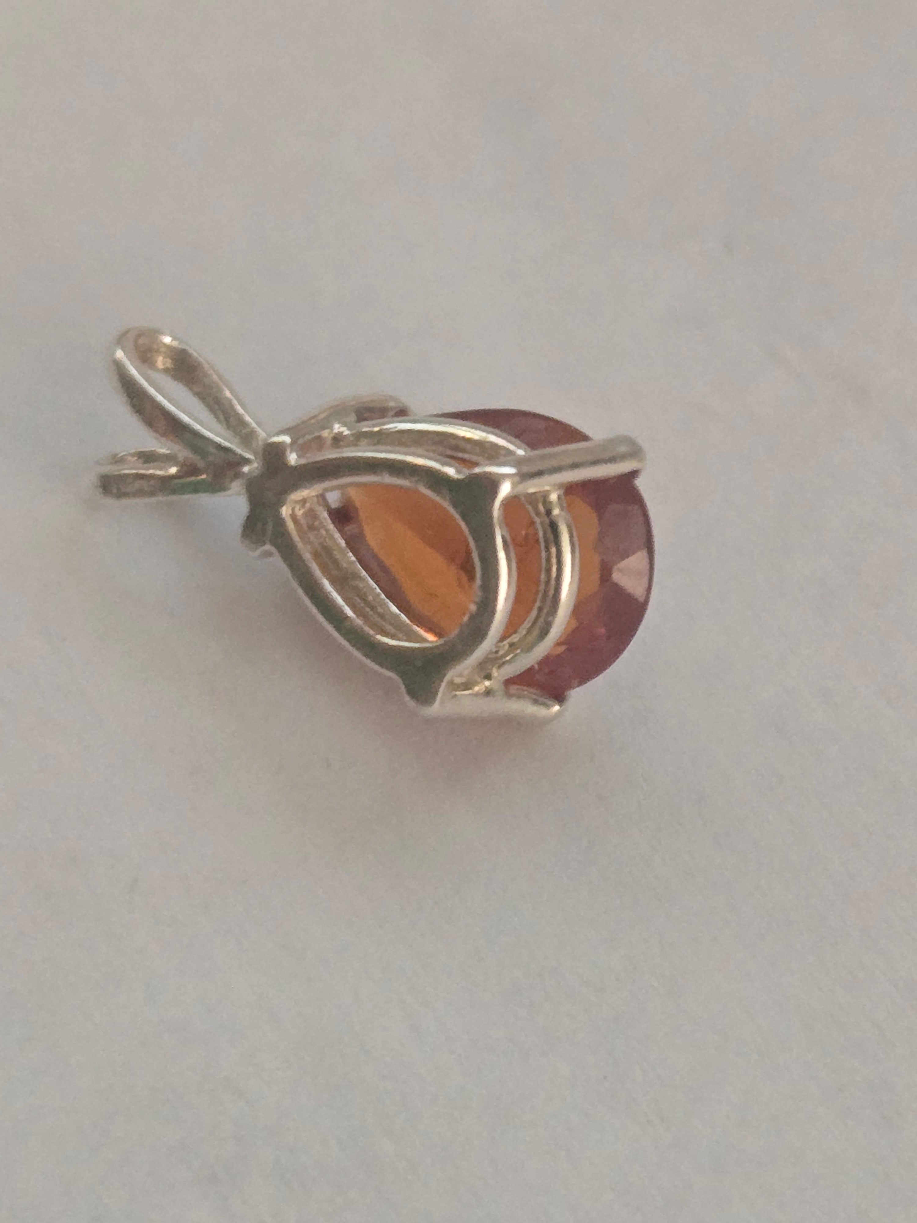 Mandarin Garnet Pear Pendant