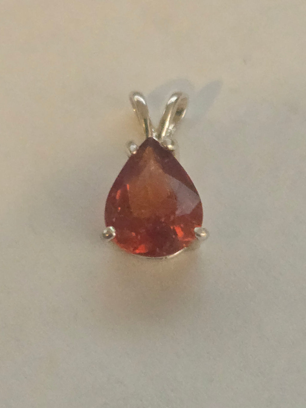 Mandarin Garnet Pear Pendant