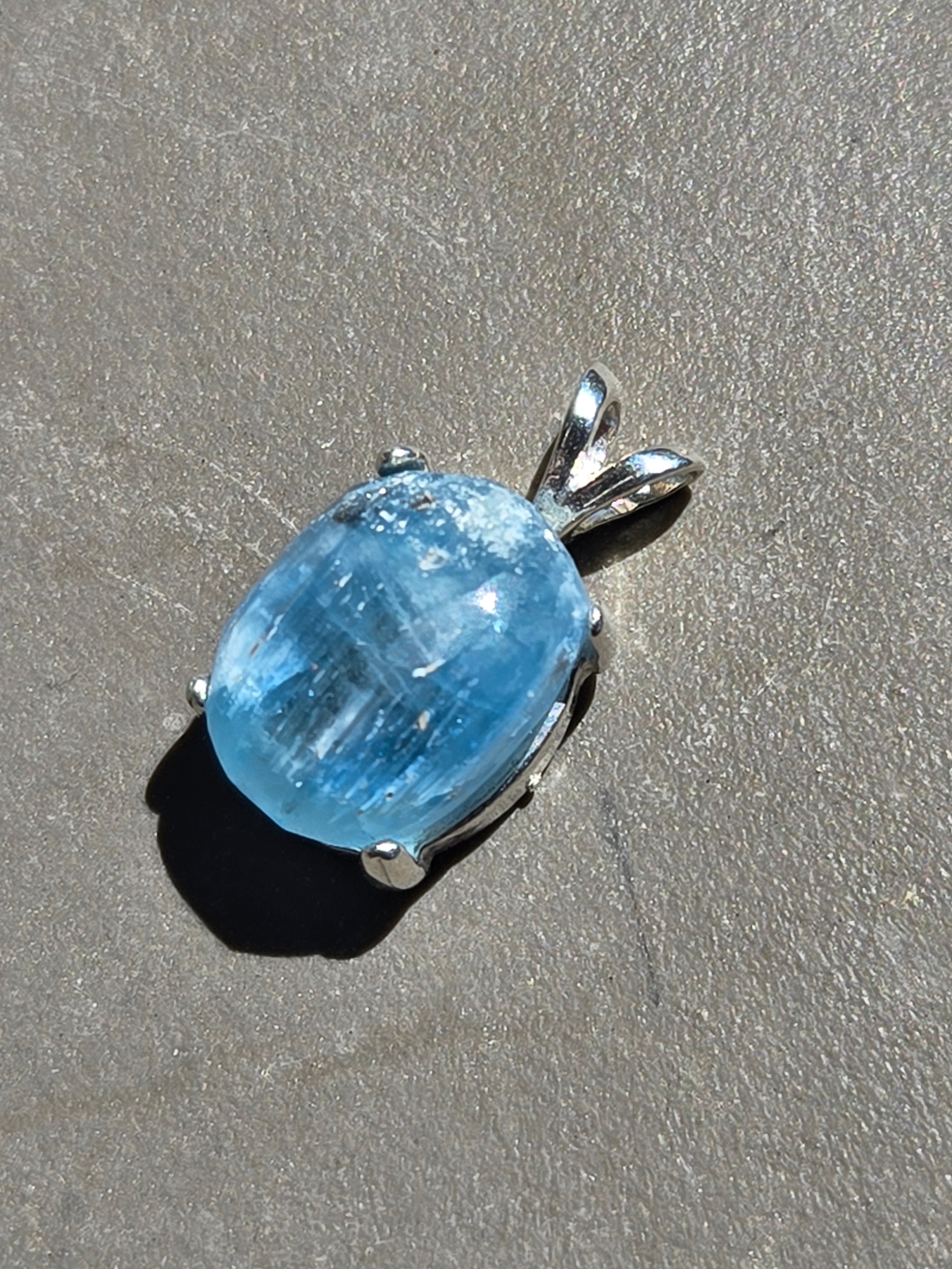 Mount Antero Colorado Cat’s Eye Aquamarine pendant