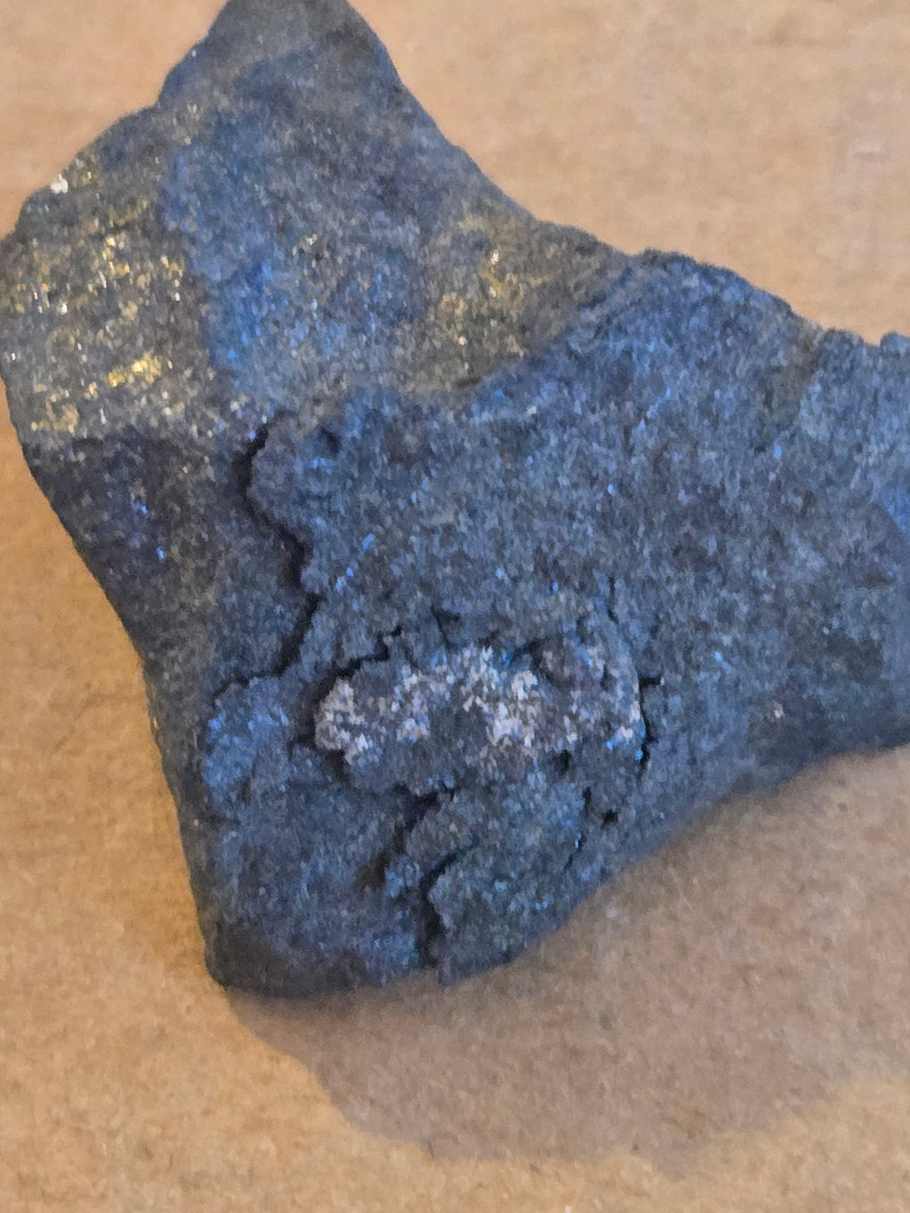 Native silver on bornite