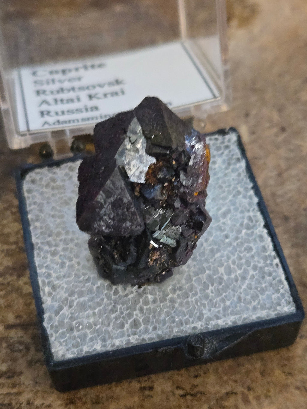 Native silver on cuprite