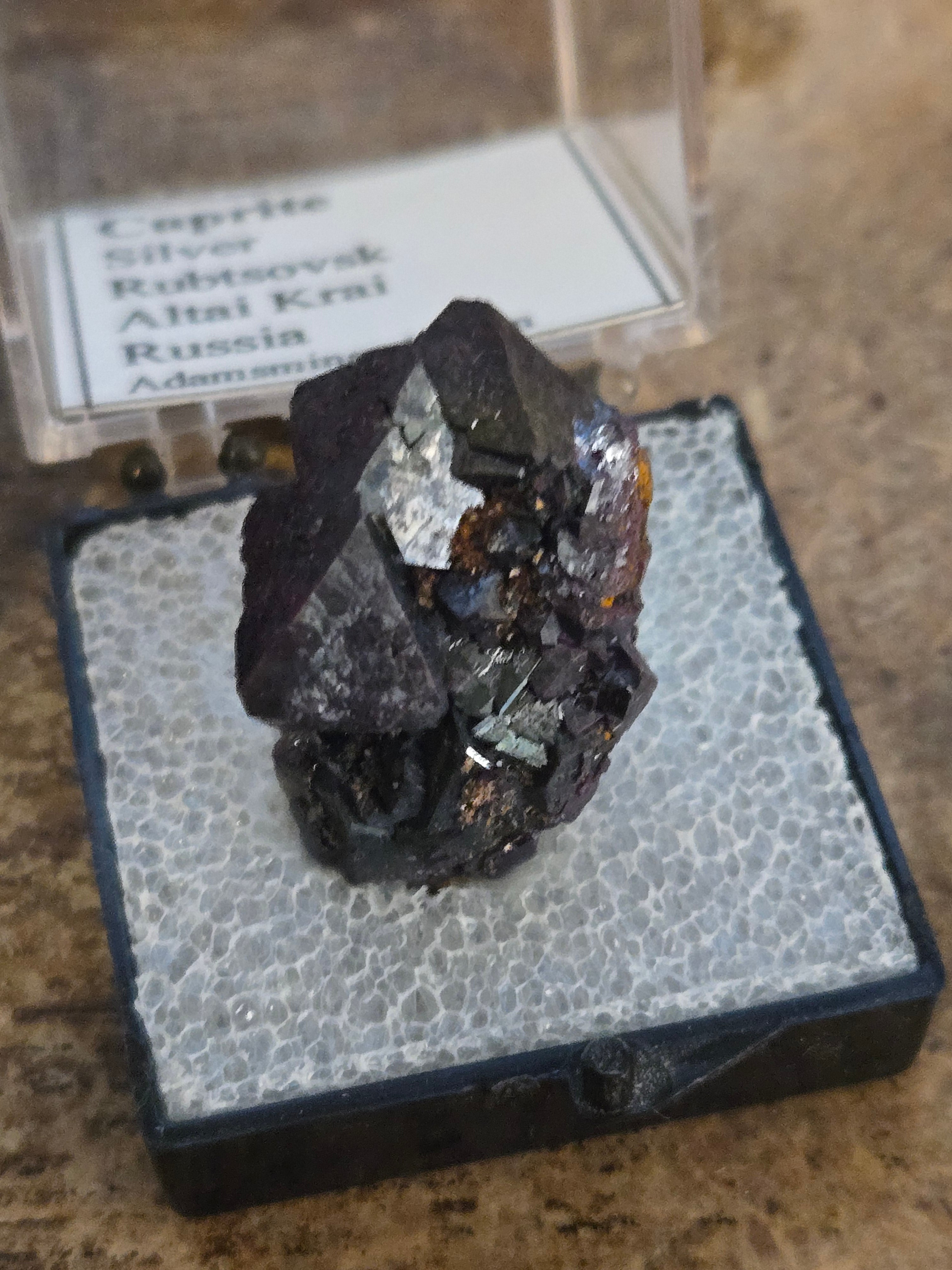 Native silver on cuprite