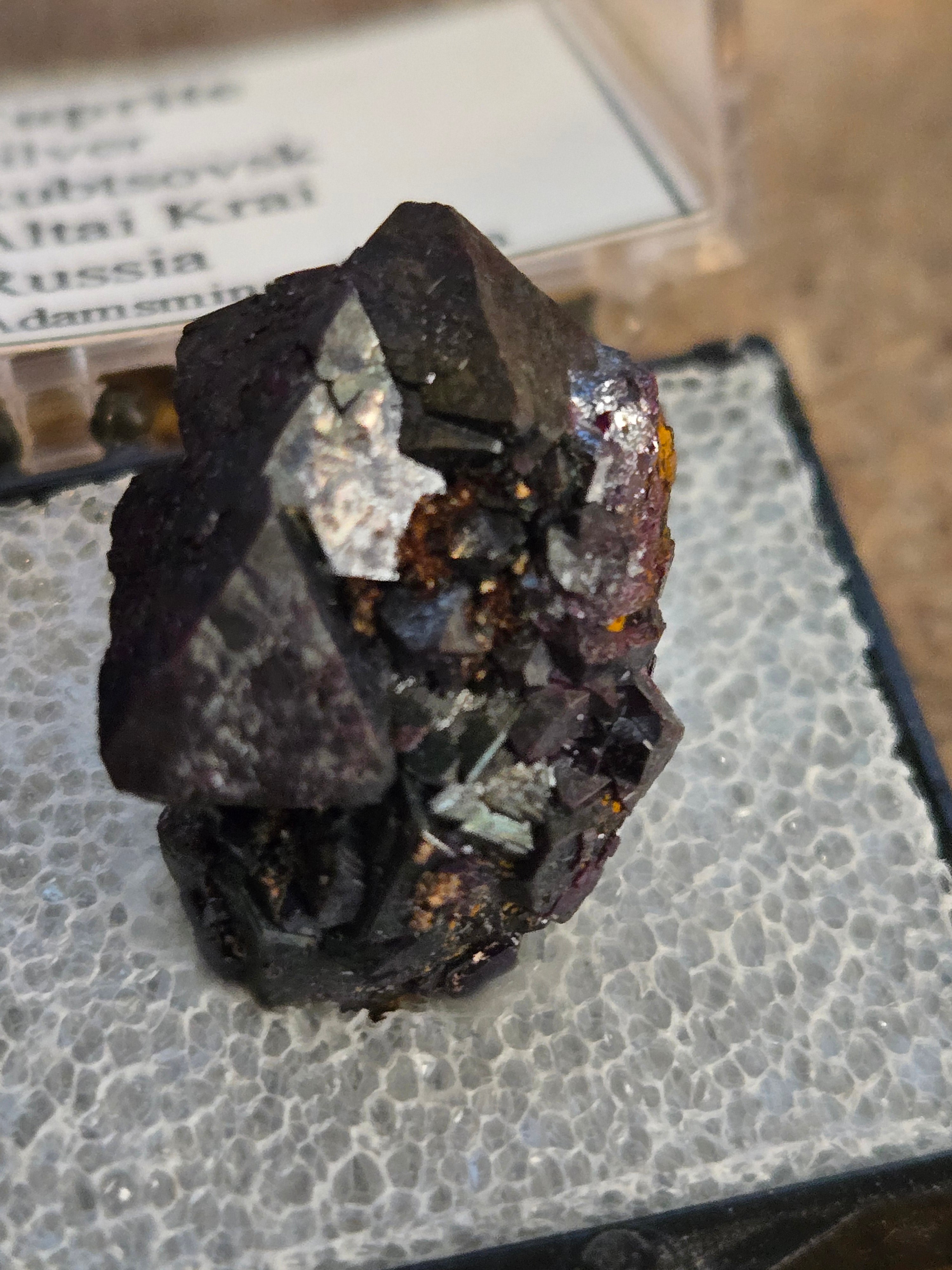 Native silver on cuprite