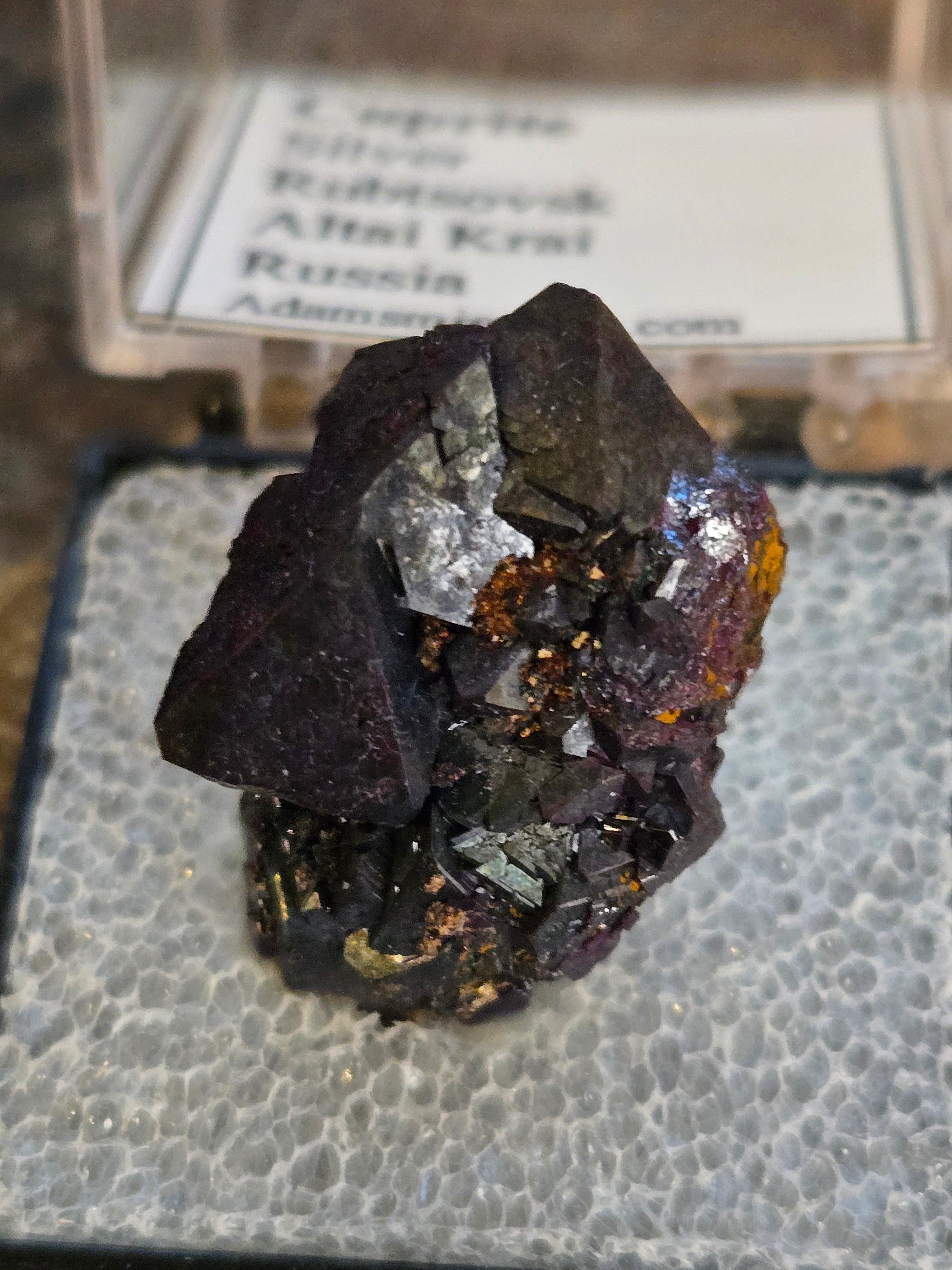 Native silver on cuprite