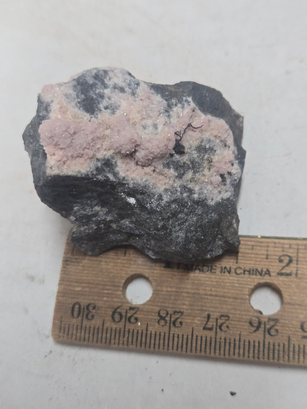 Native silver on rhodochrosite