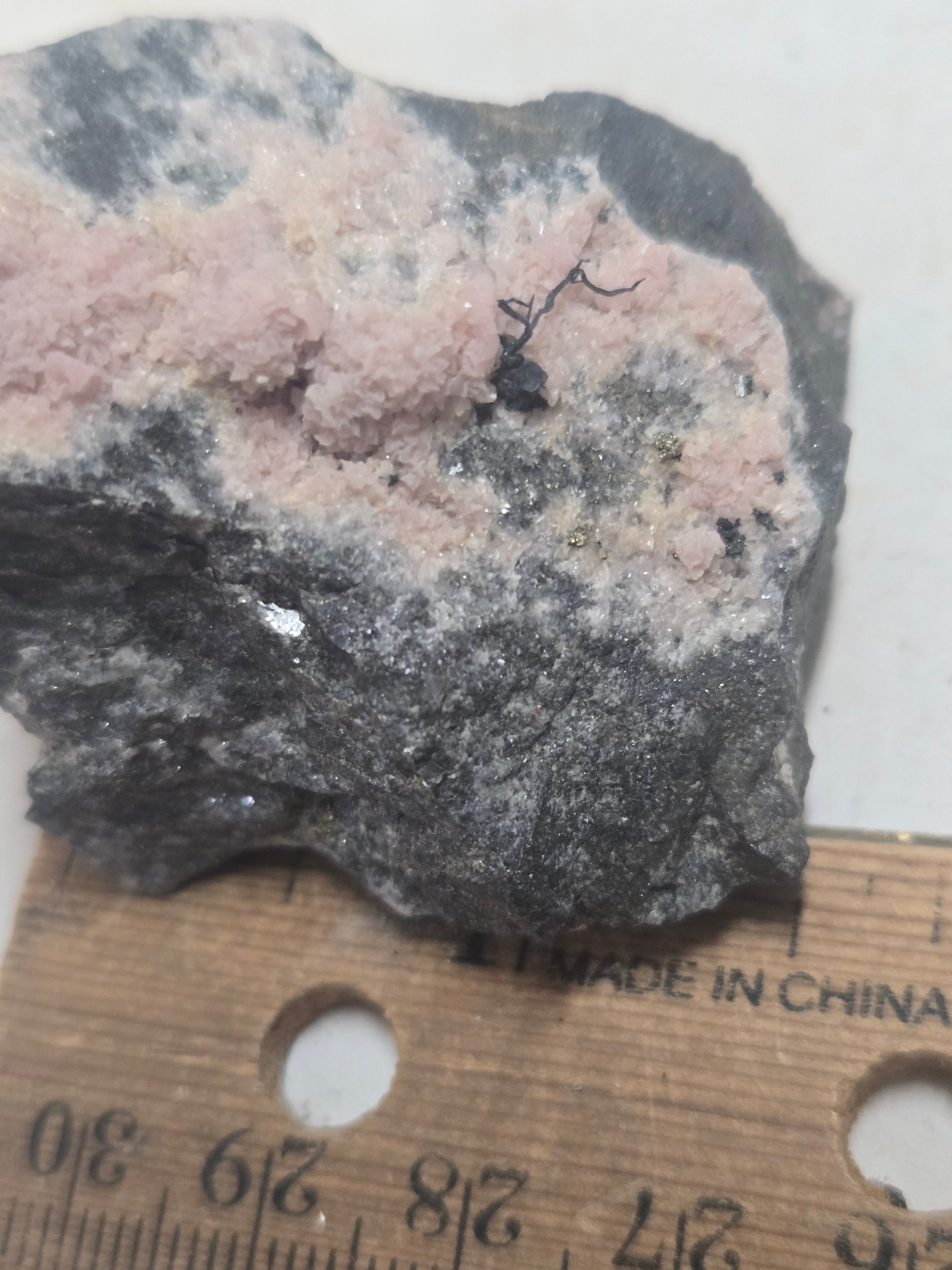 Native silver on rhodochrosite