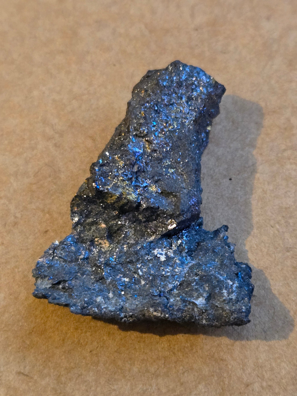 Native silver with bornite
