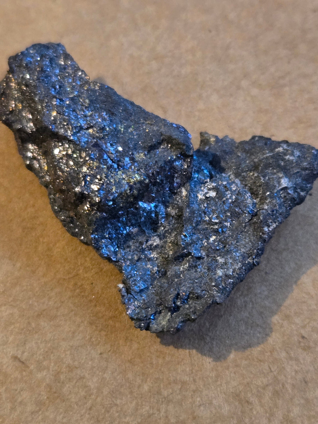 Native silver with bornite