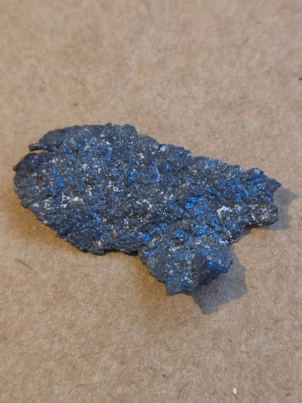 Native silver with bornite