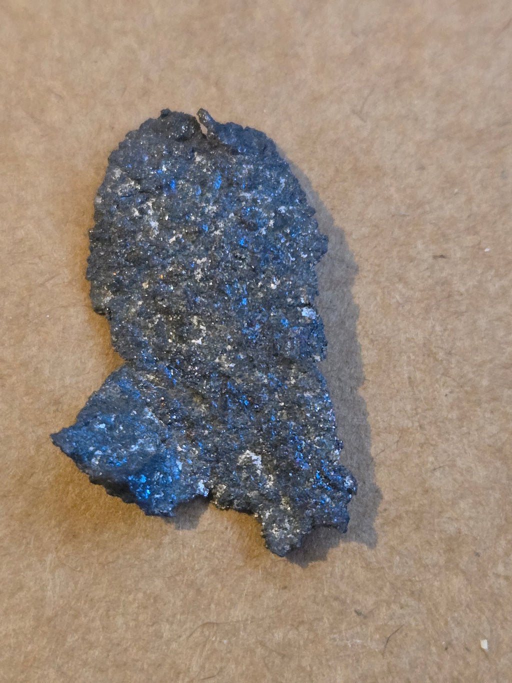 Native silver with bornite