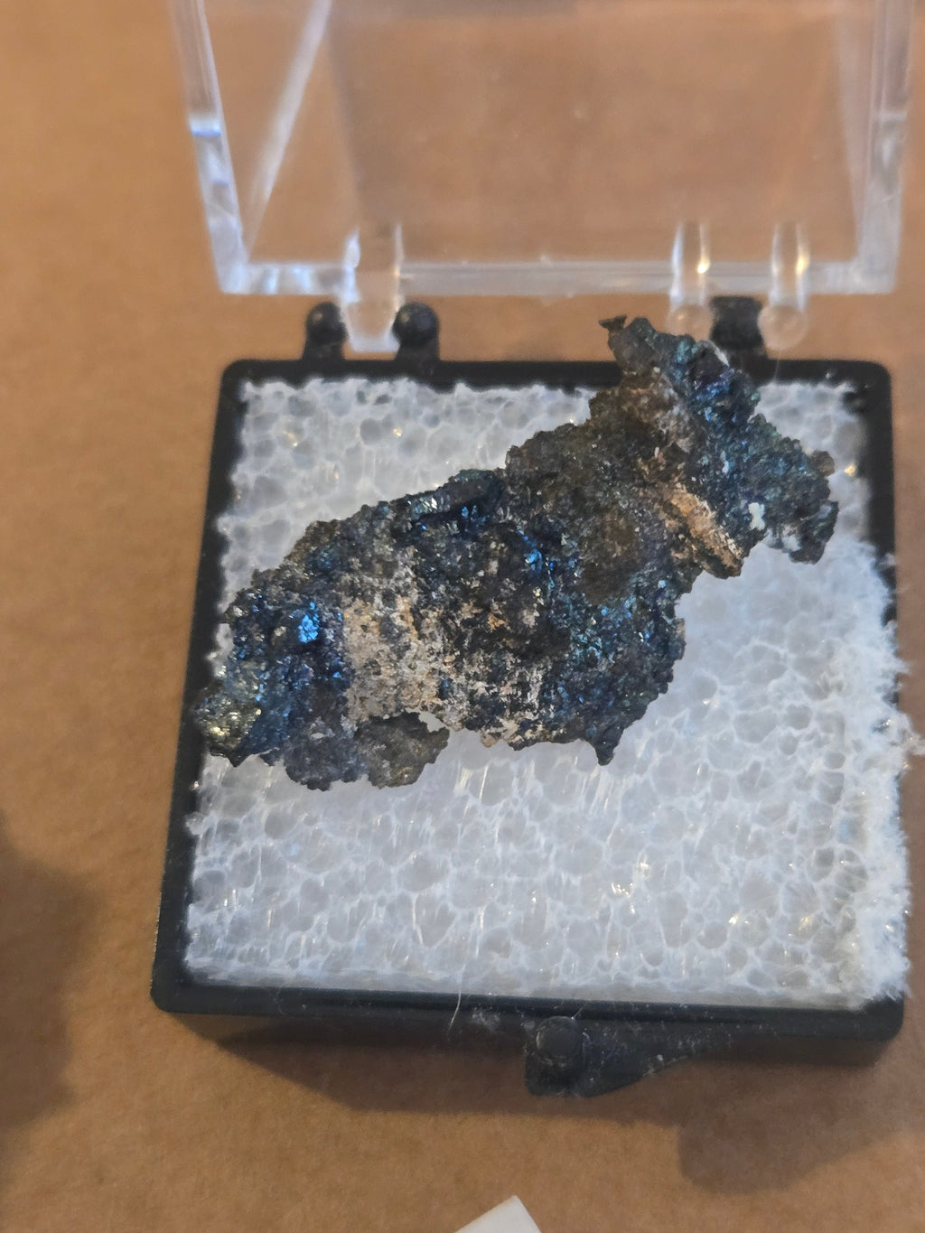 Native silver with bornite