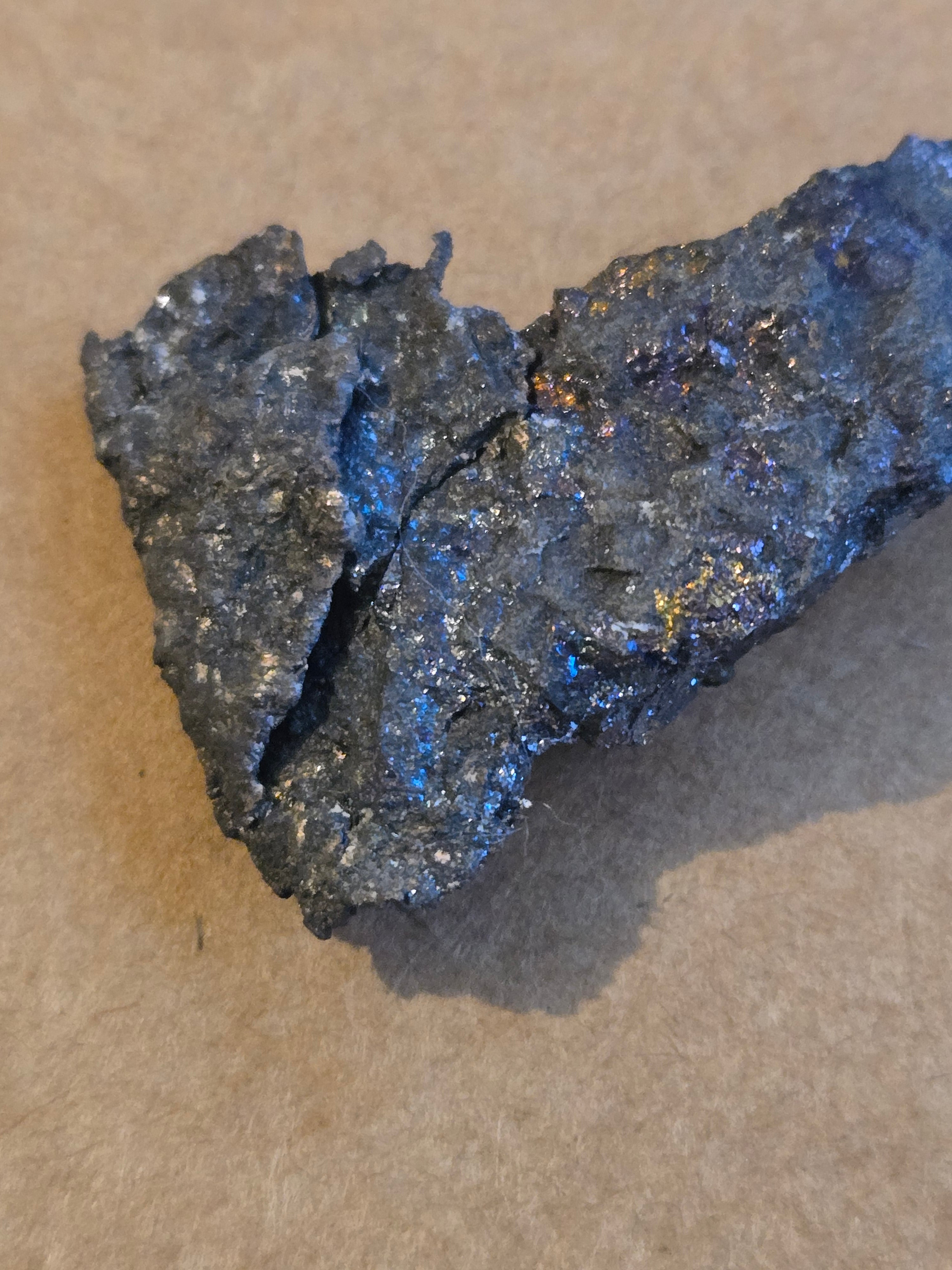 Native silver with bornite