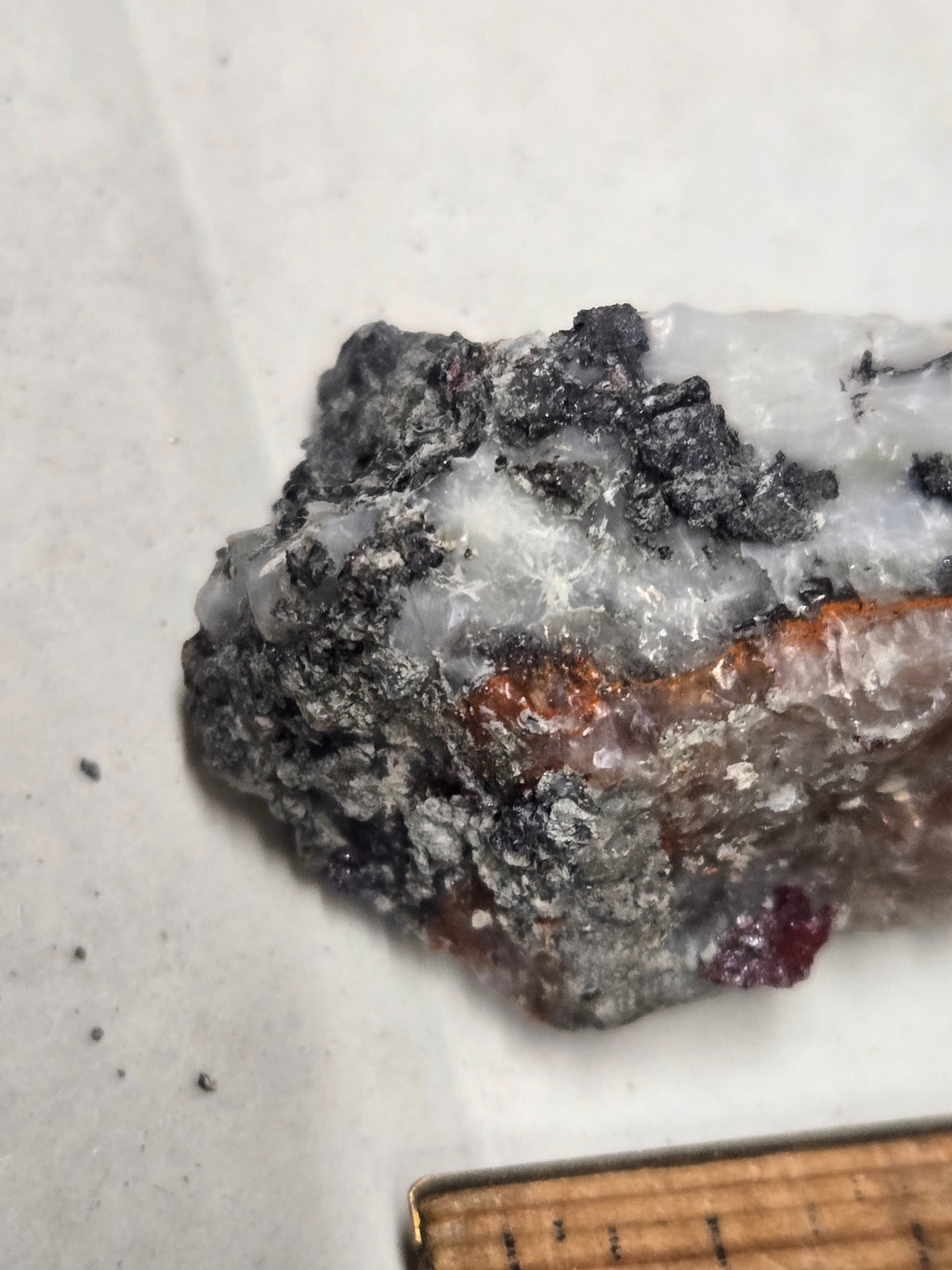 Native silver with proustite specimen