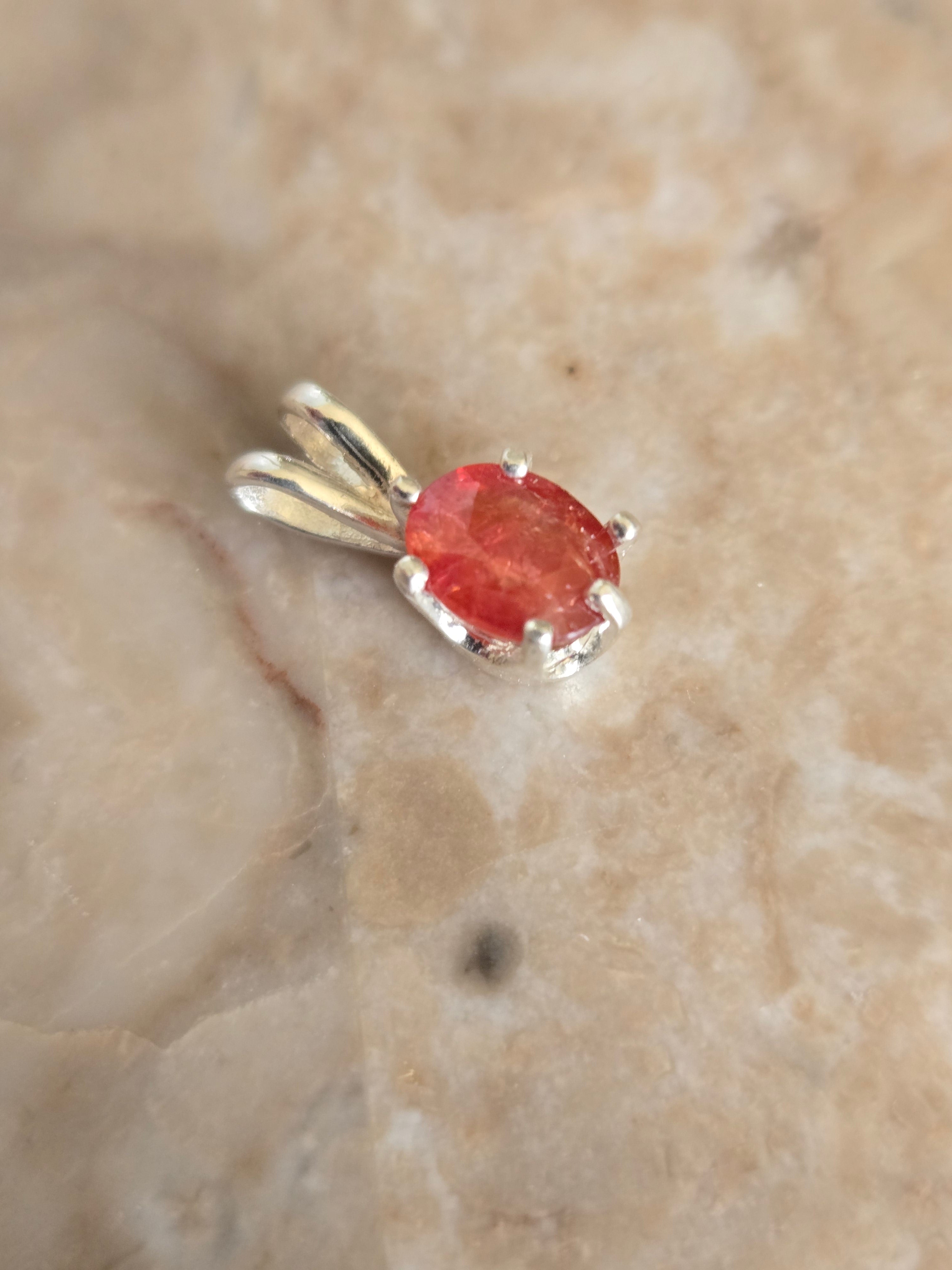 Orange Padparadscha Sapphire Pendant
