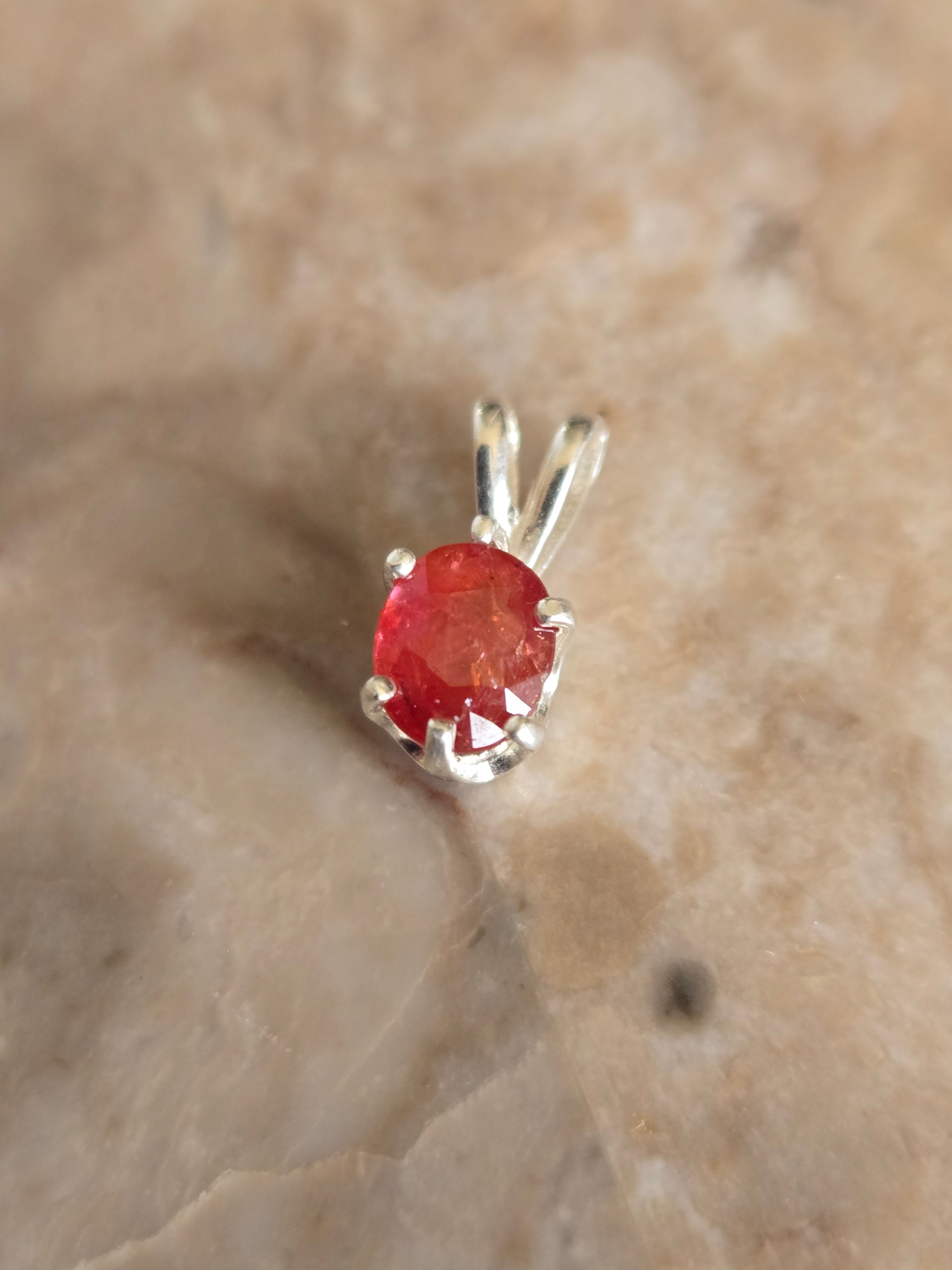 Orange Padparadscha Sapphire Pendant