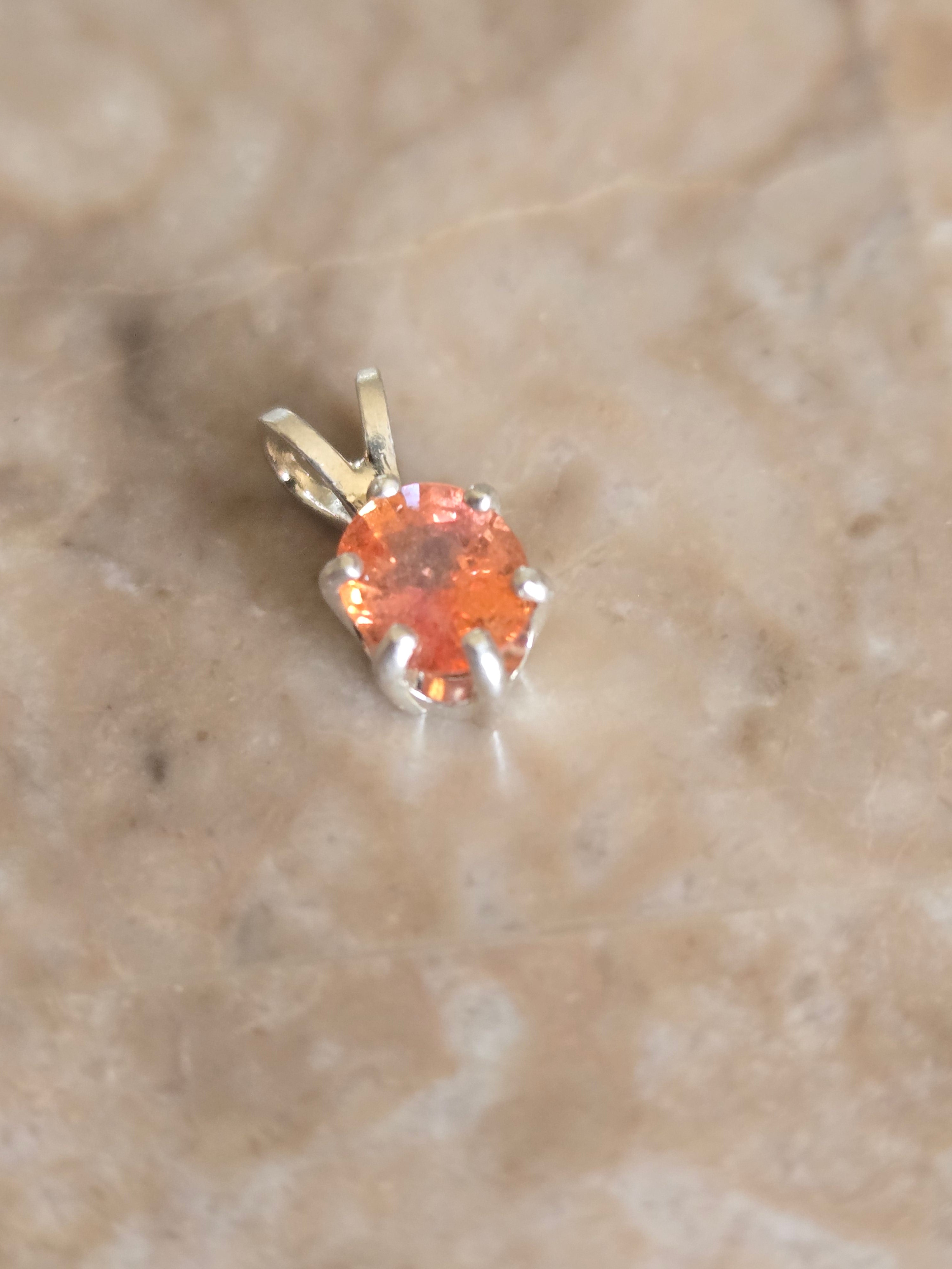 Orange Sapphire Pendant