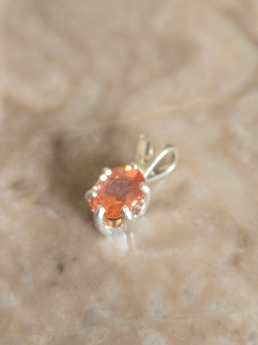 Orange Sapphire Pendant