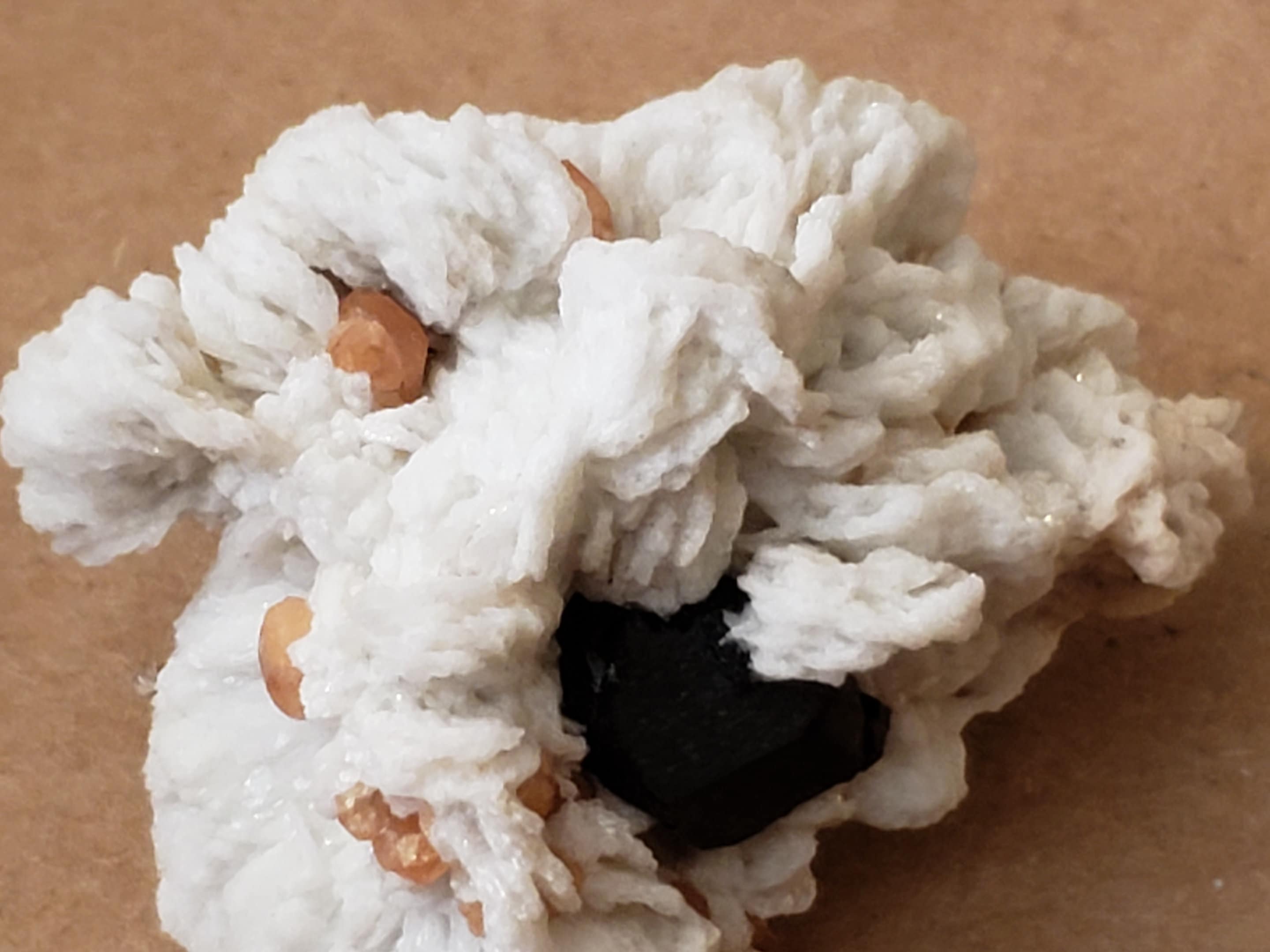 Orange Spessartite Cleavelandite Schorl specimen