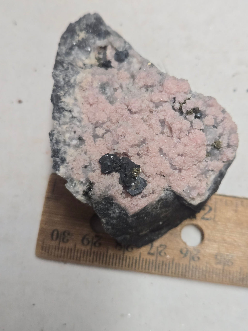 Polybasite on Rhodochrosite specimen
