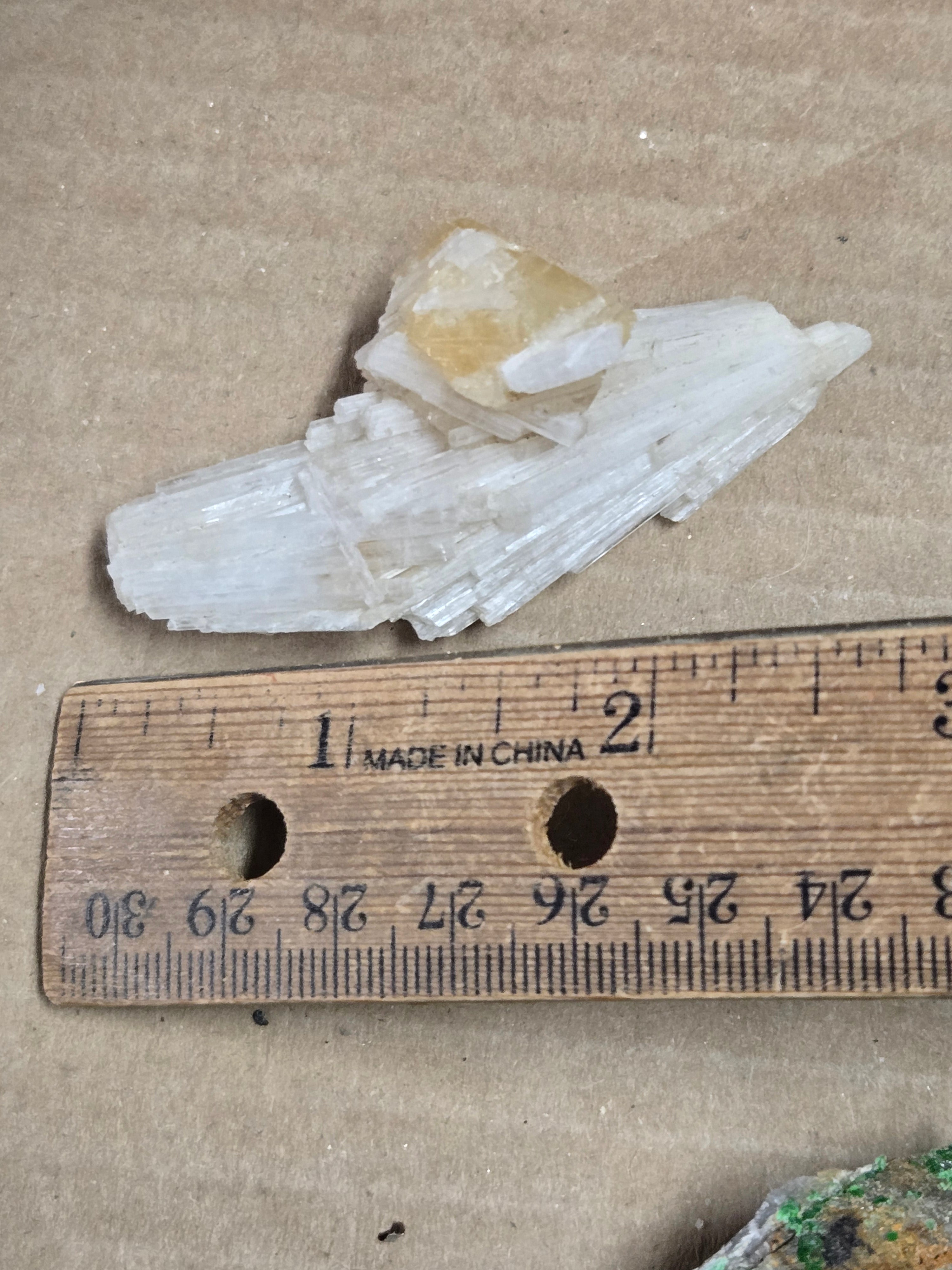 Powellite on Scolecite Specimen