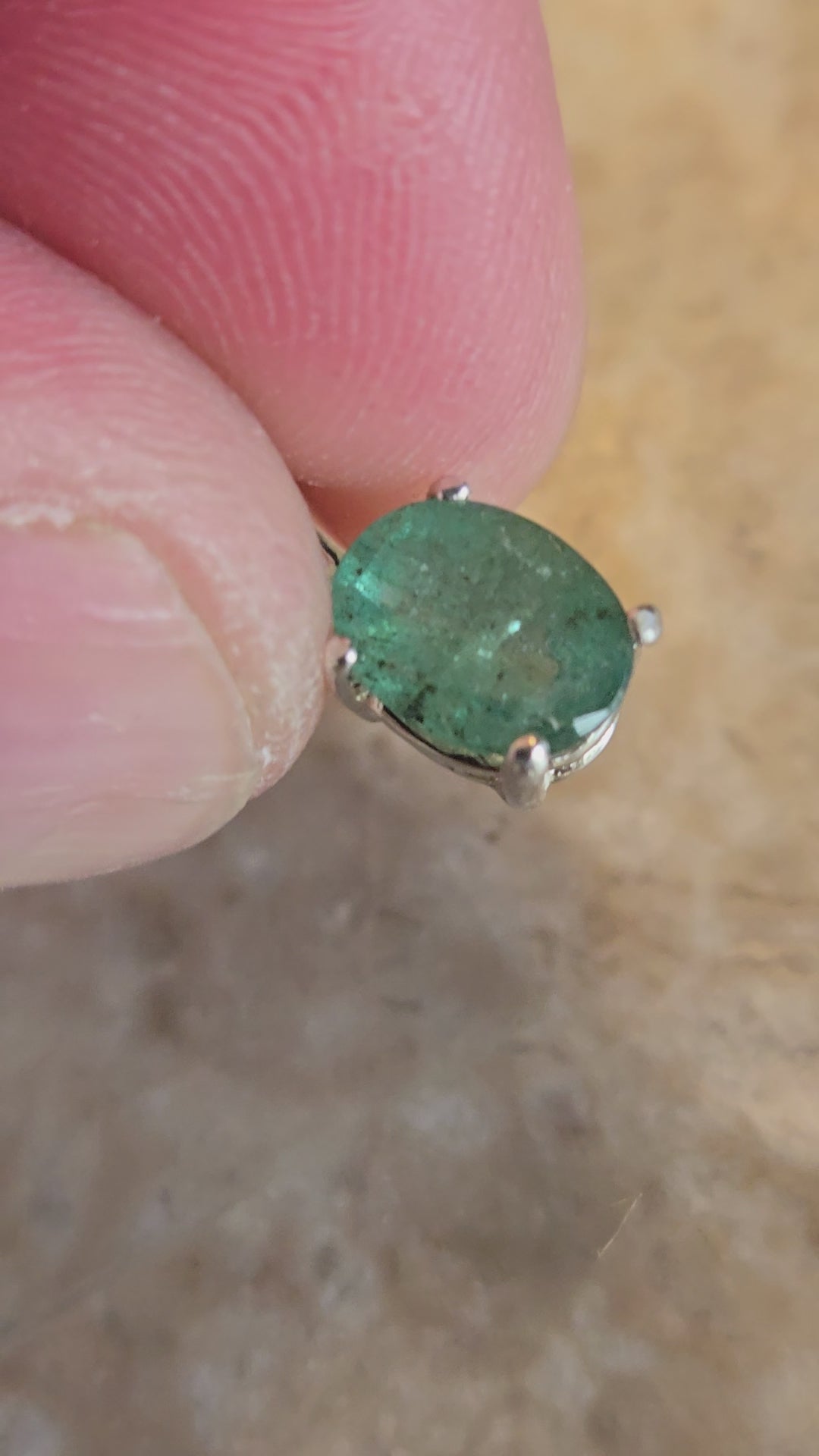 Emerald oval pendant