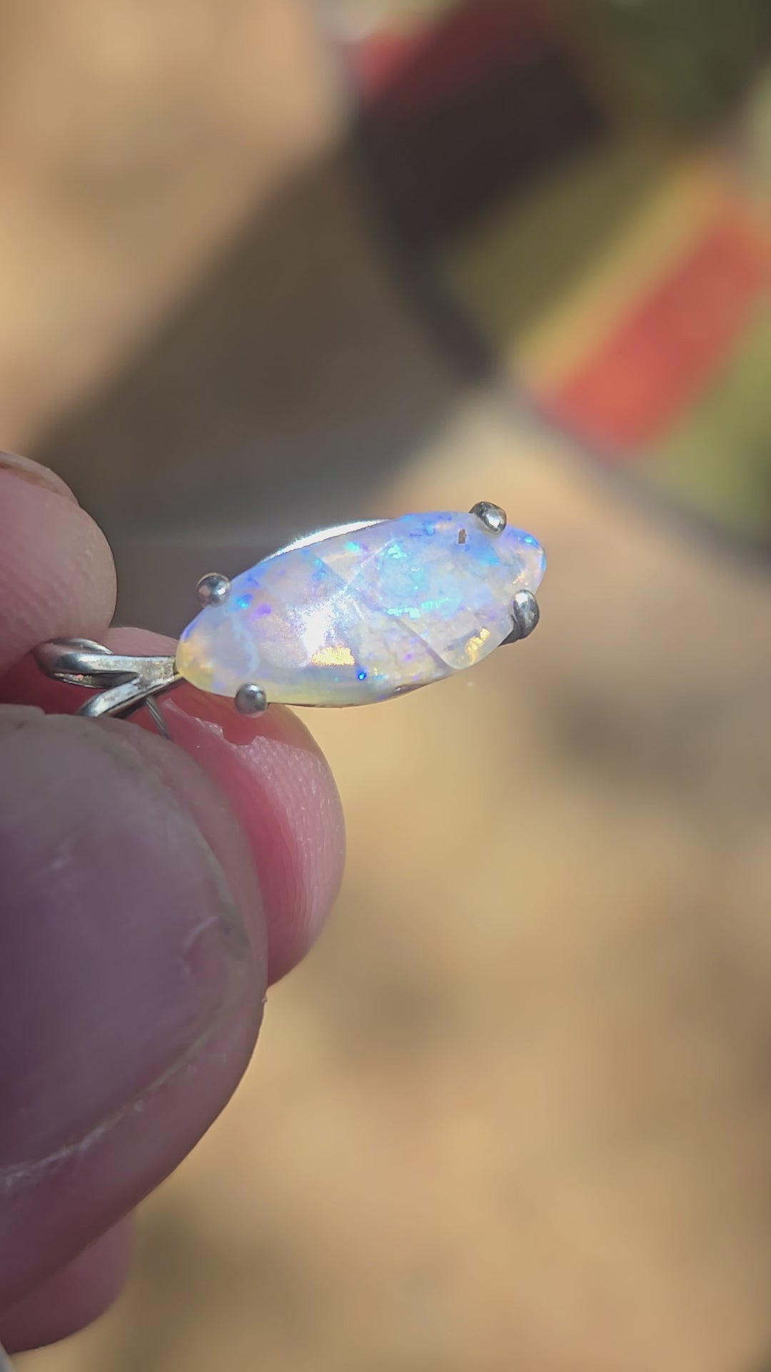 Lightning Ridge Australian Black Opal Marquise Pendant