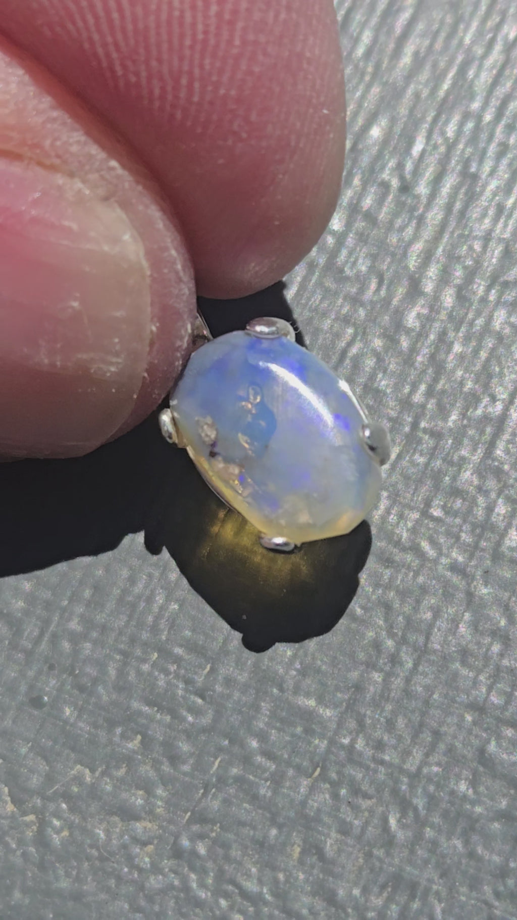 Australian Black opal pendant