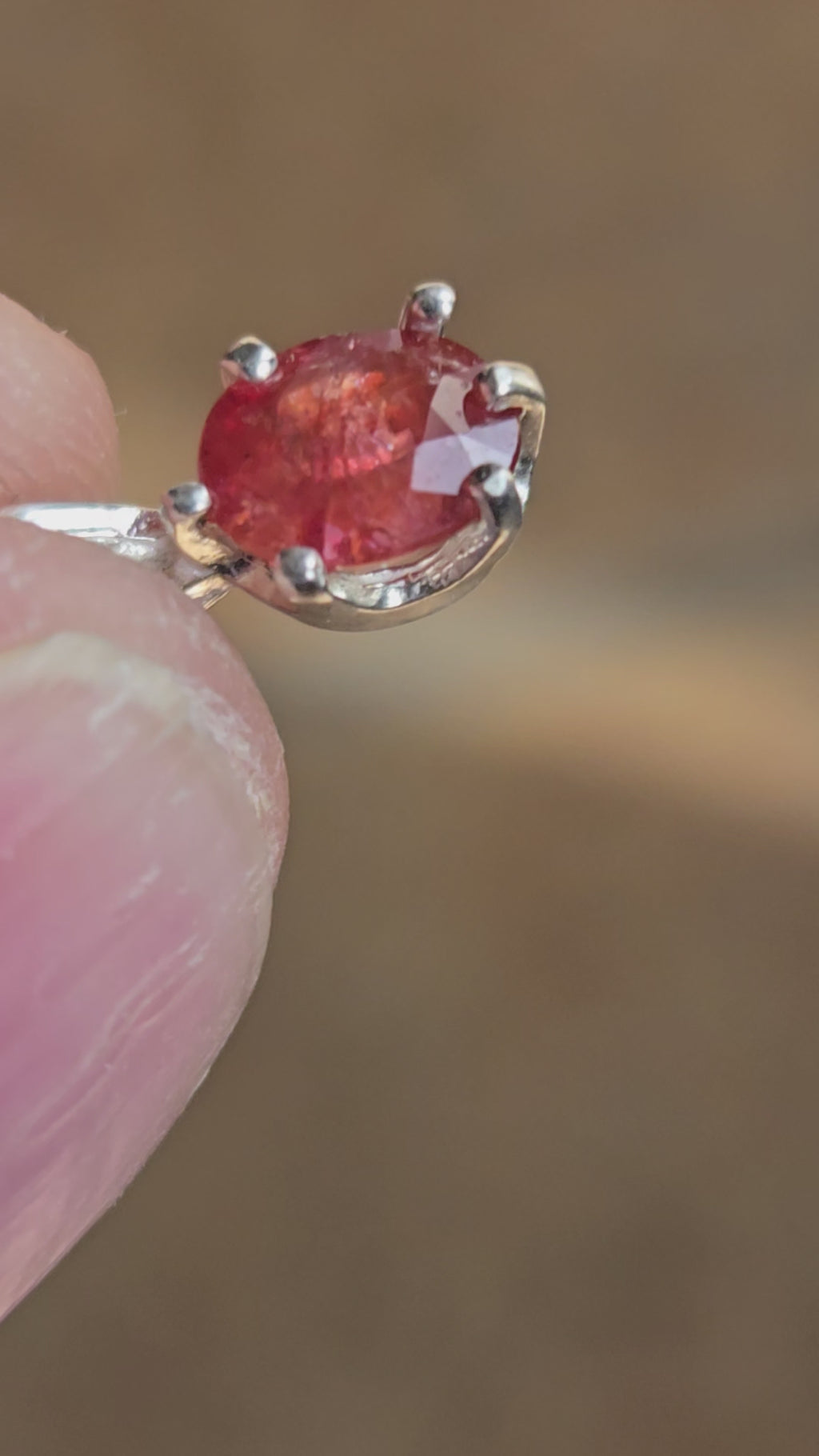 Orange Padparadscha Sapphire Pendant