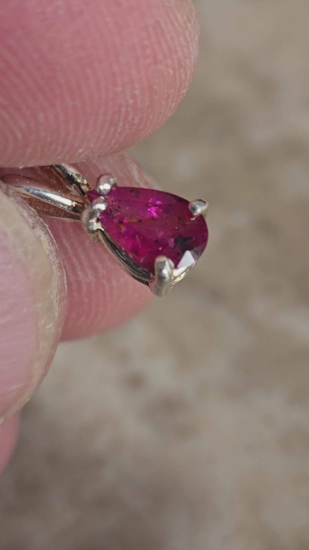Winza Ruby Pear pendant