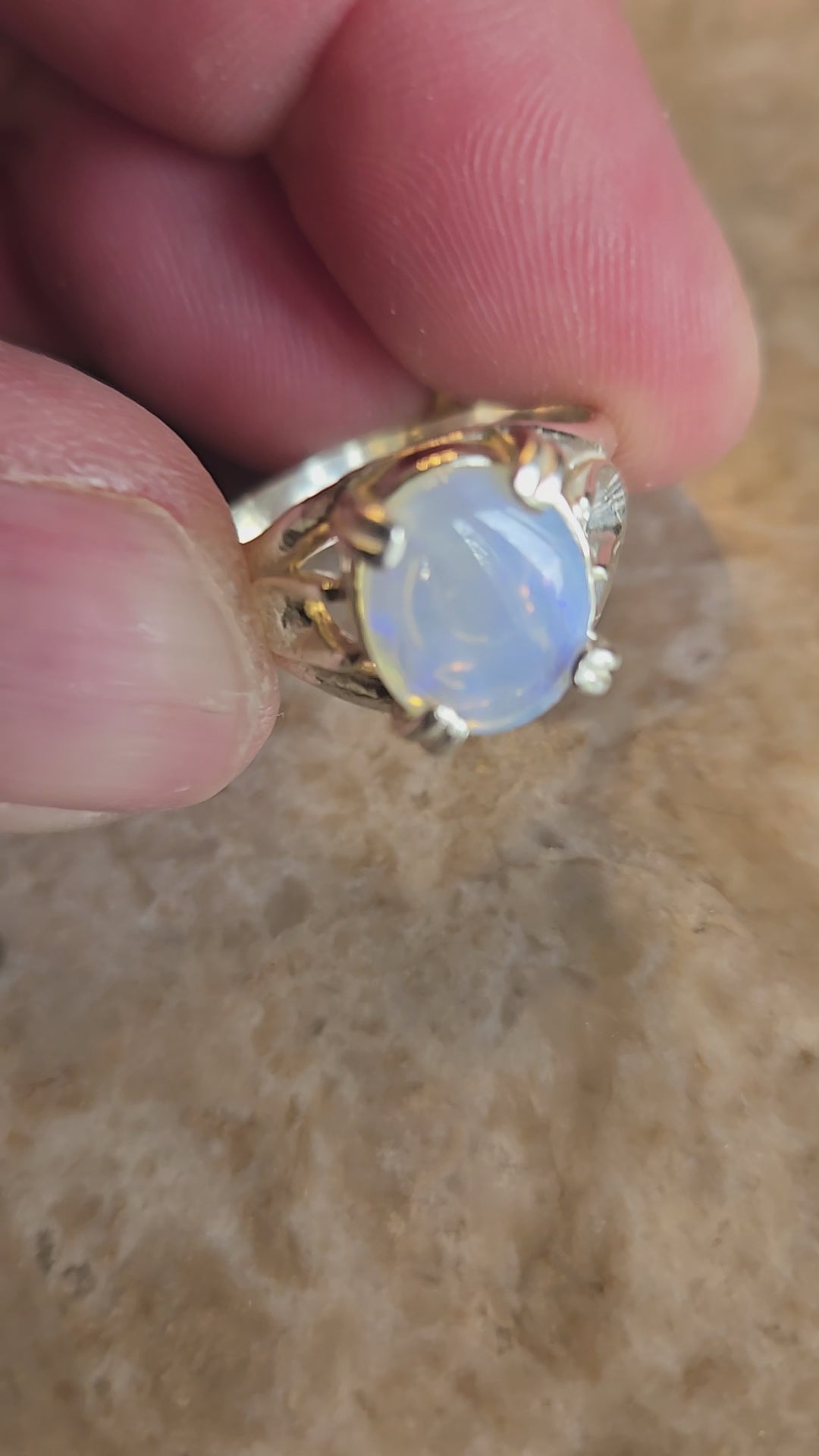 Black opal ring
