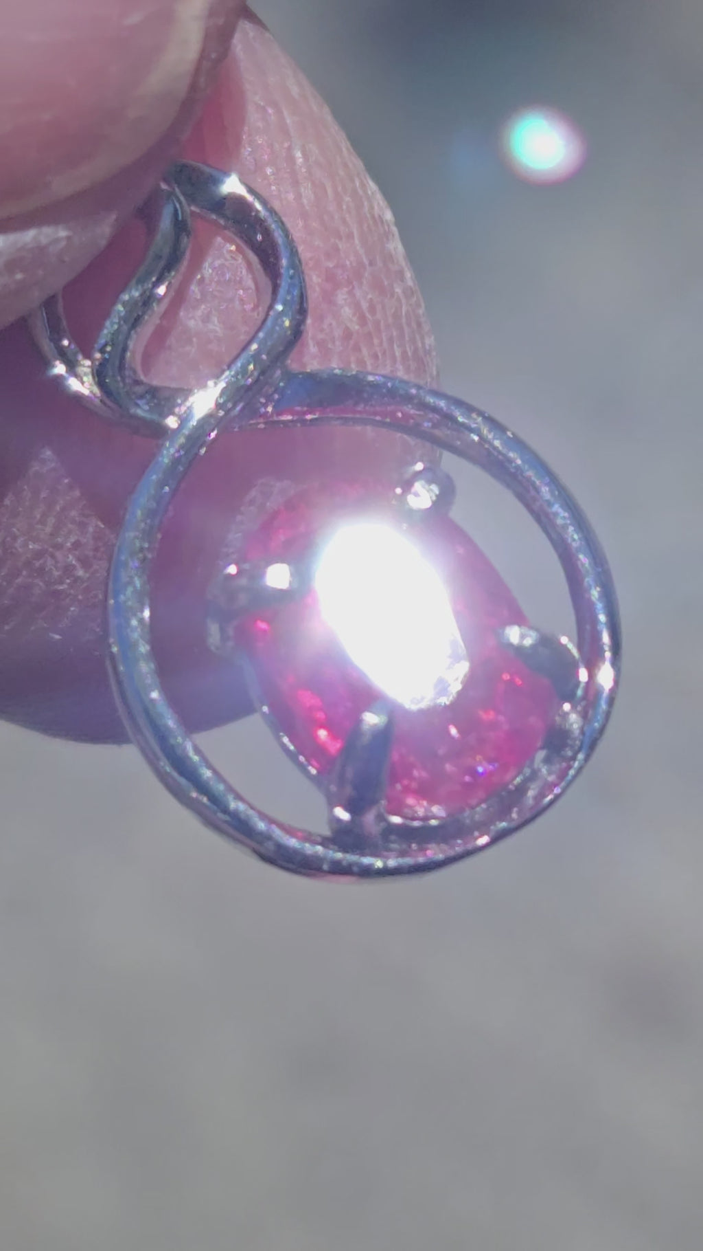 Pink sapphire infinity pendant