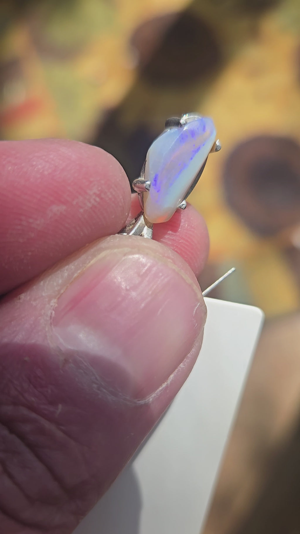 Lightning Ridge Australian Black Opal Marquise Pendant