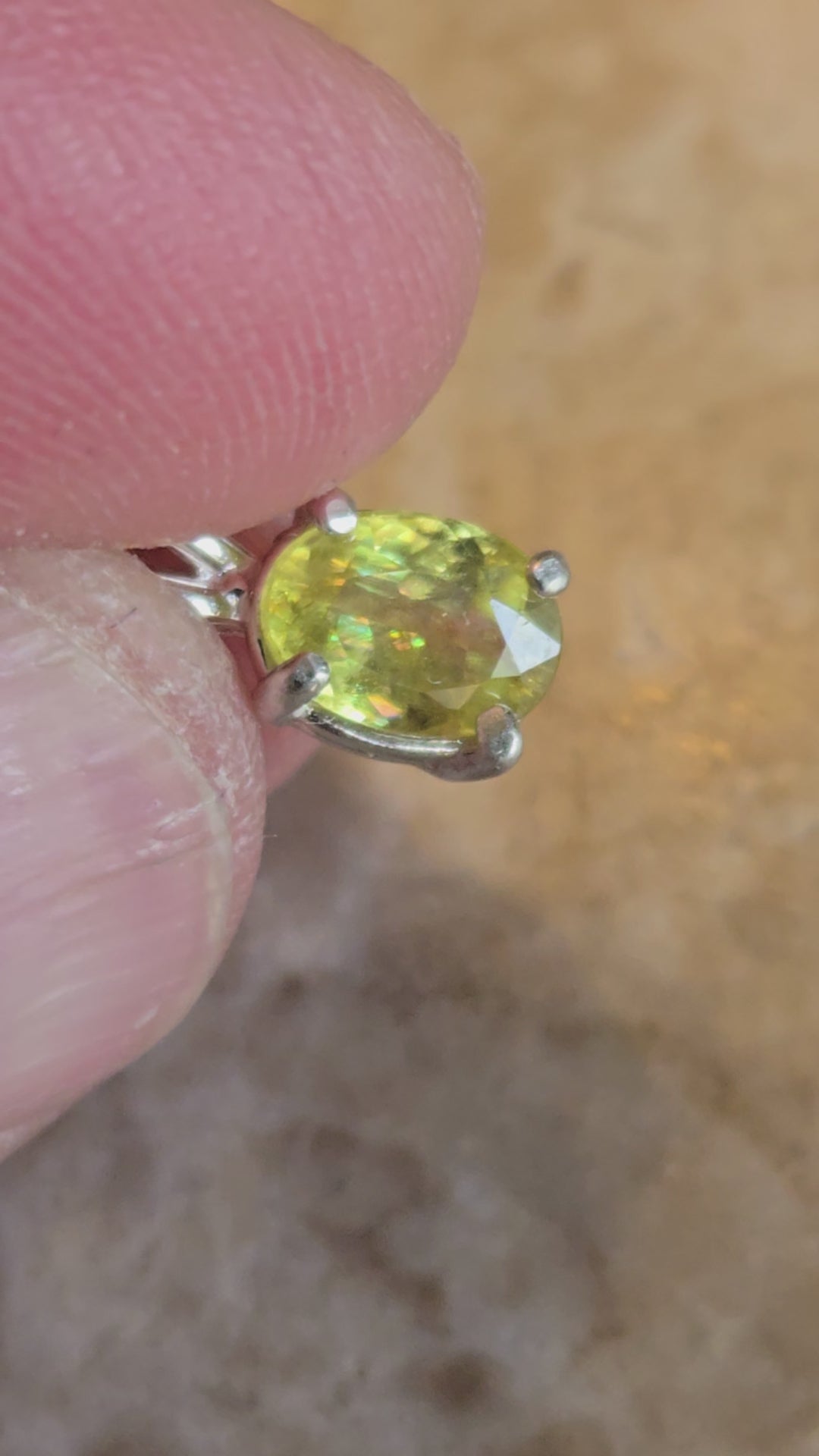 Sphene oval pendant
