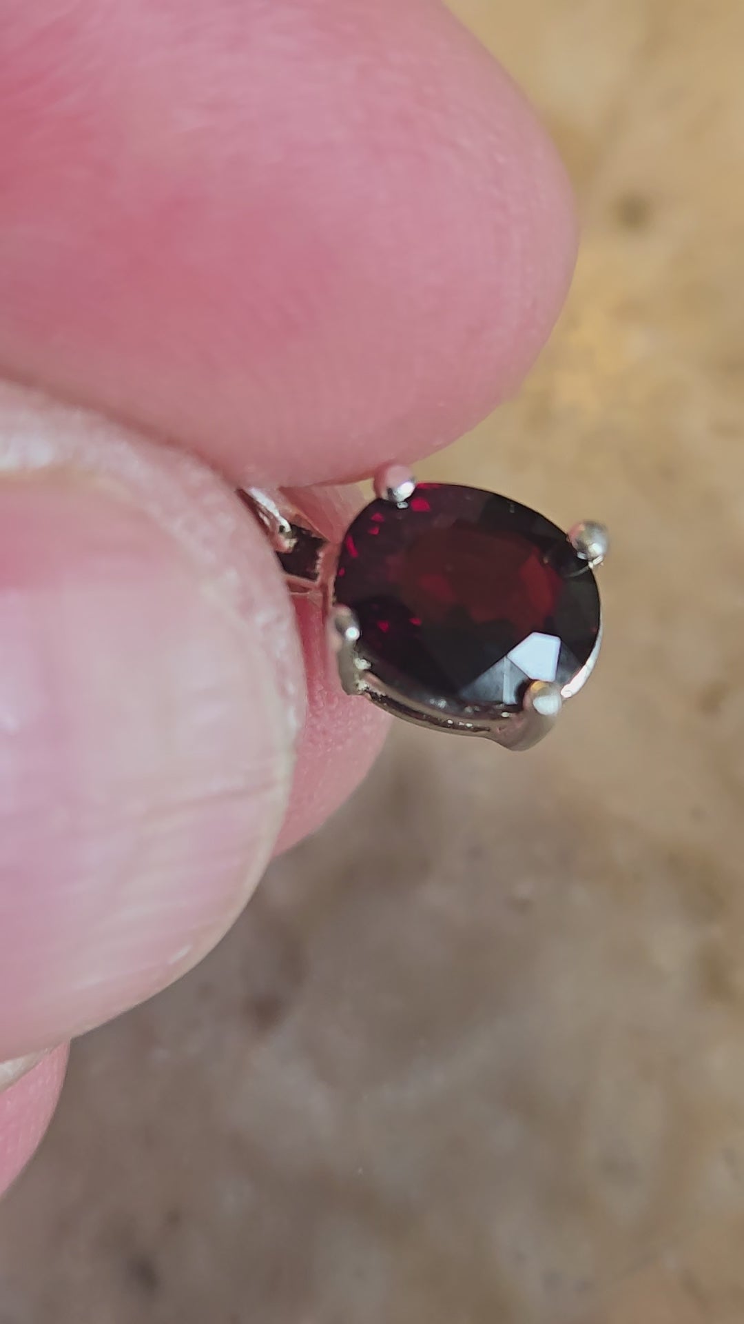 Cranberry spinel pendant
